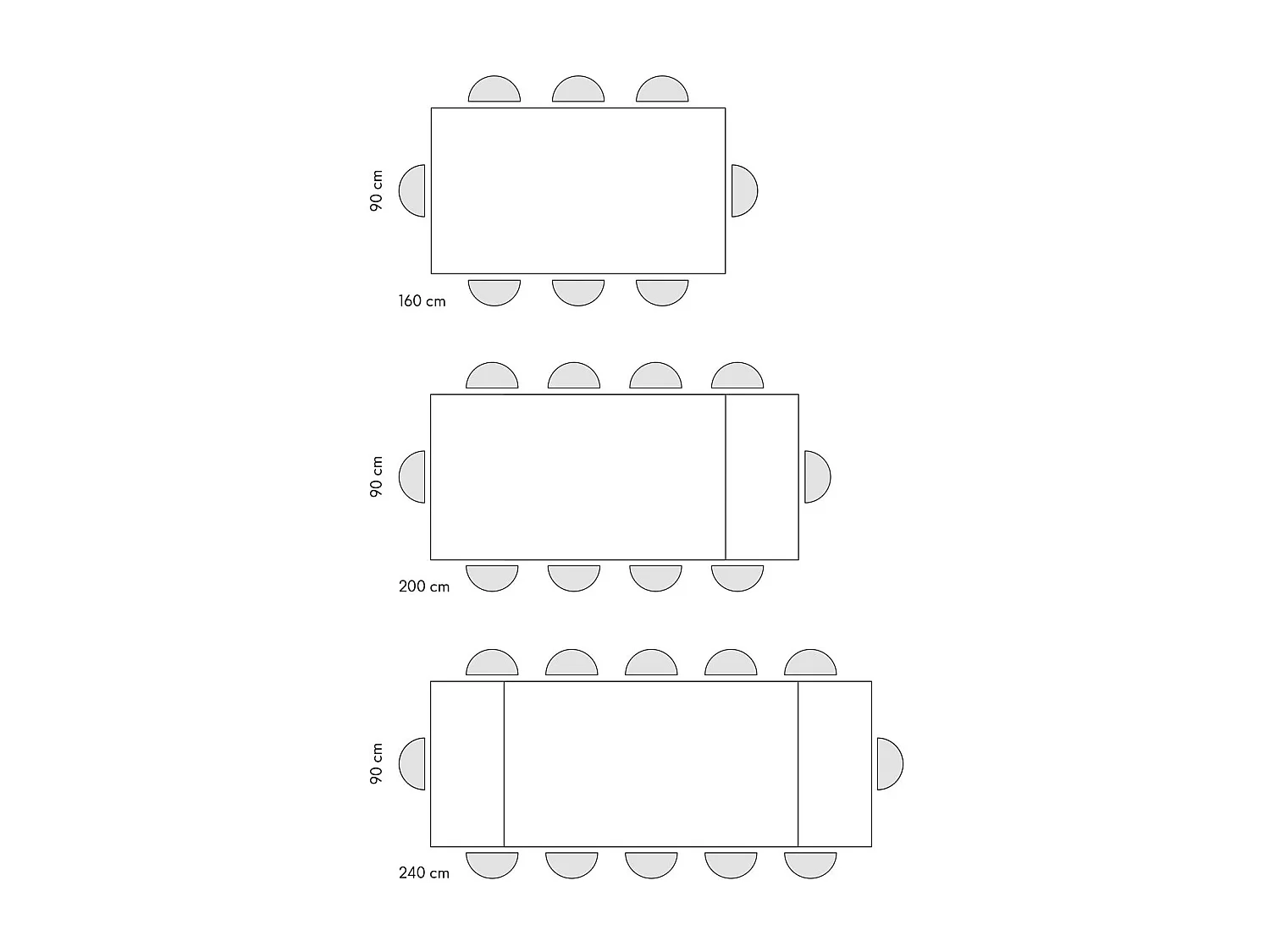 Table en céramique, effet marbre noir et piètement en métal noir, 160x90-240x90 cm - CALVI