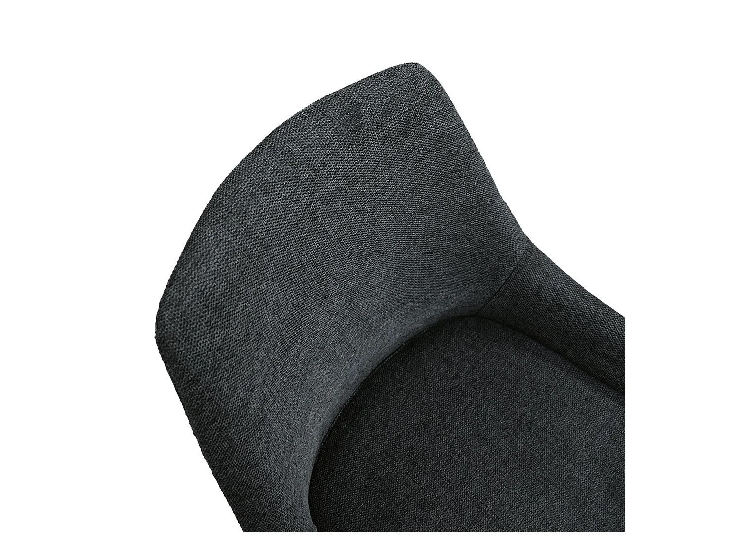 Ensemble de 2 chaises en tissu anthracite et pieds en métal noir mat, avec accoudoirs - TALLINN