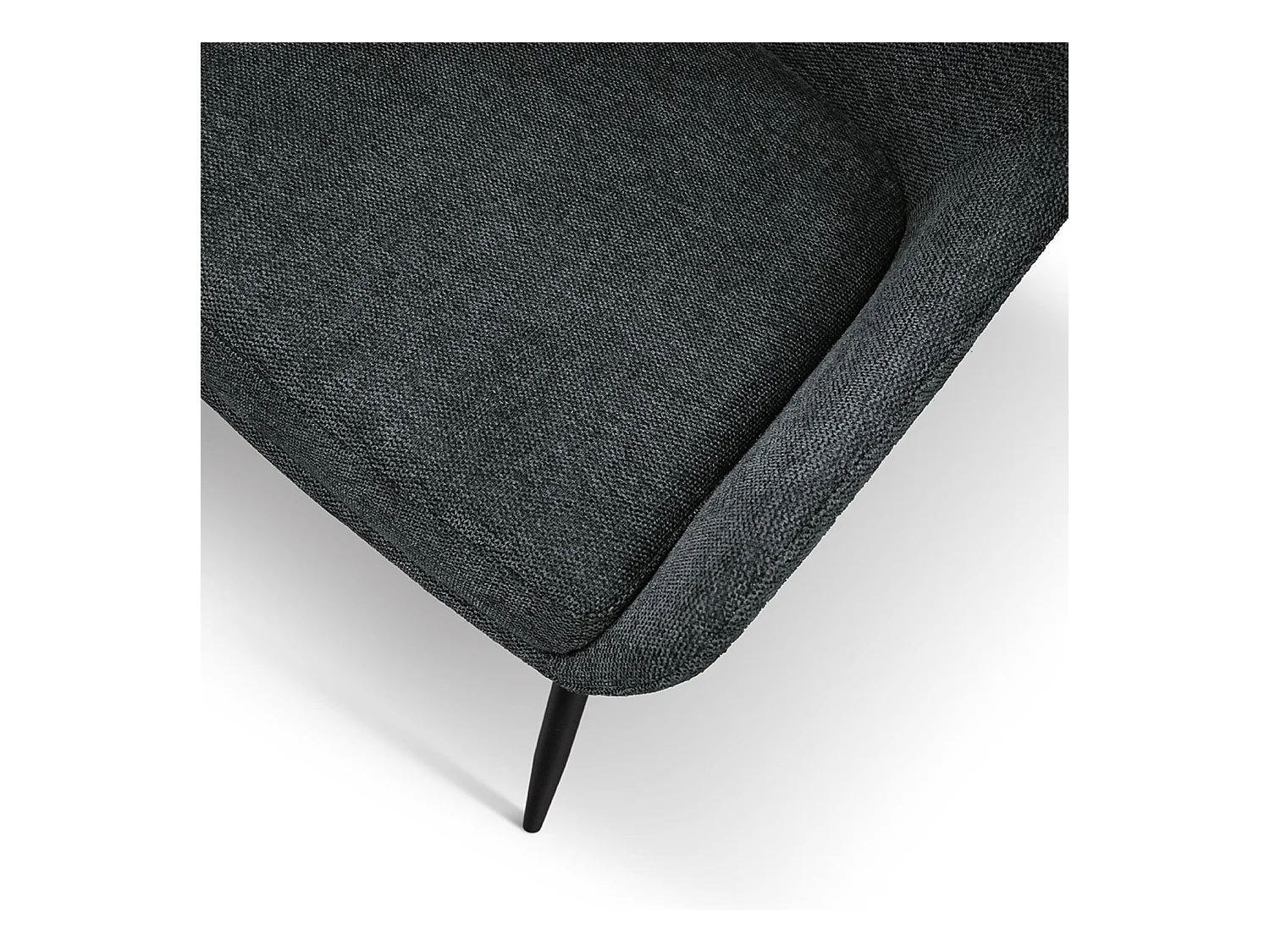 Ensemble de 2 chaises en tissu anthracite et pieds en métal noir mat, avec accoudoirs - TALLINN