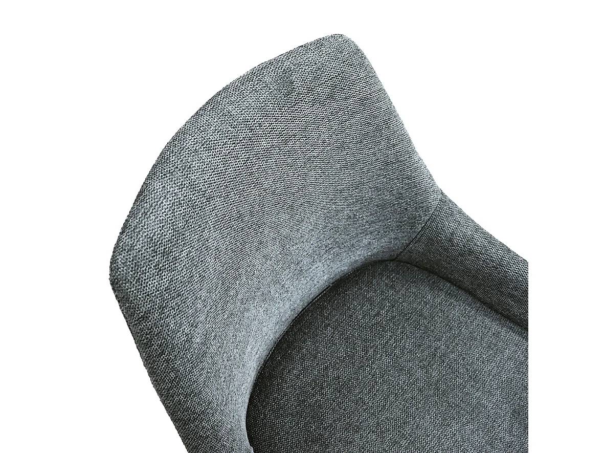 Ensemble de 2 chaises en tissu anthracite et pieds en métal noir mat, avec accoudoirs - TALLINN