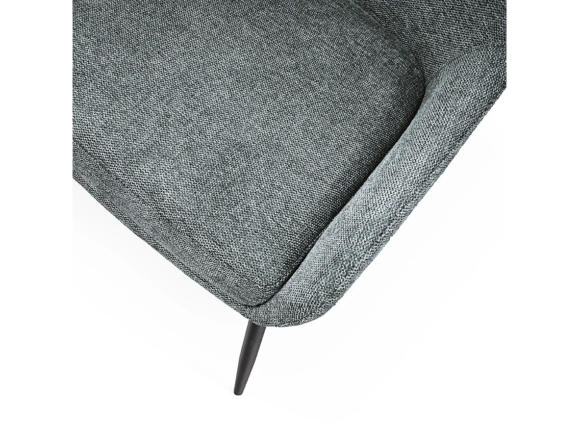 Ensemble de 2 chaises en tissu anthracite et pieds en métal noir mat, avec accoudoirs - TALLINN