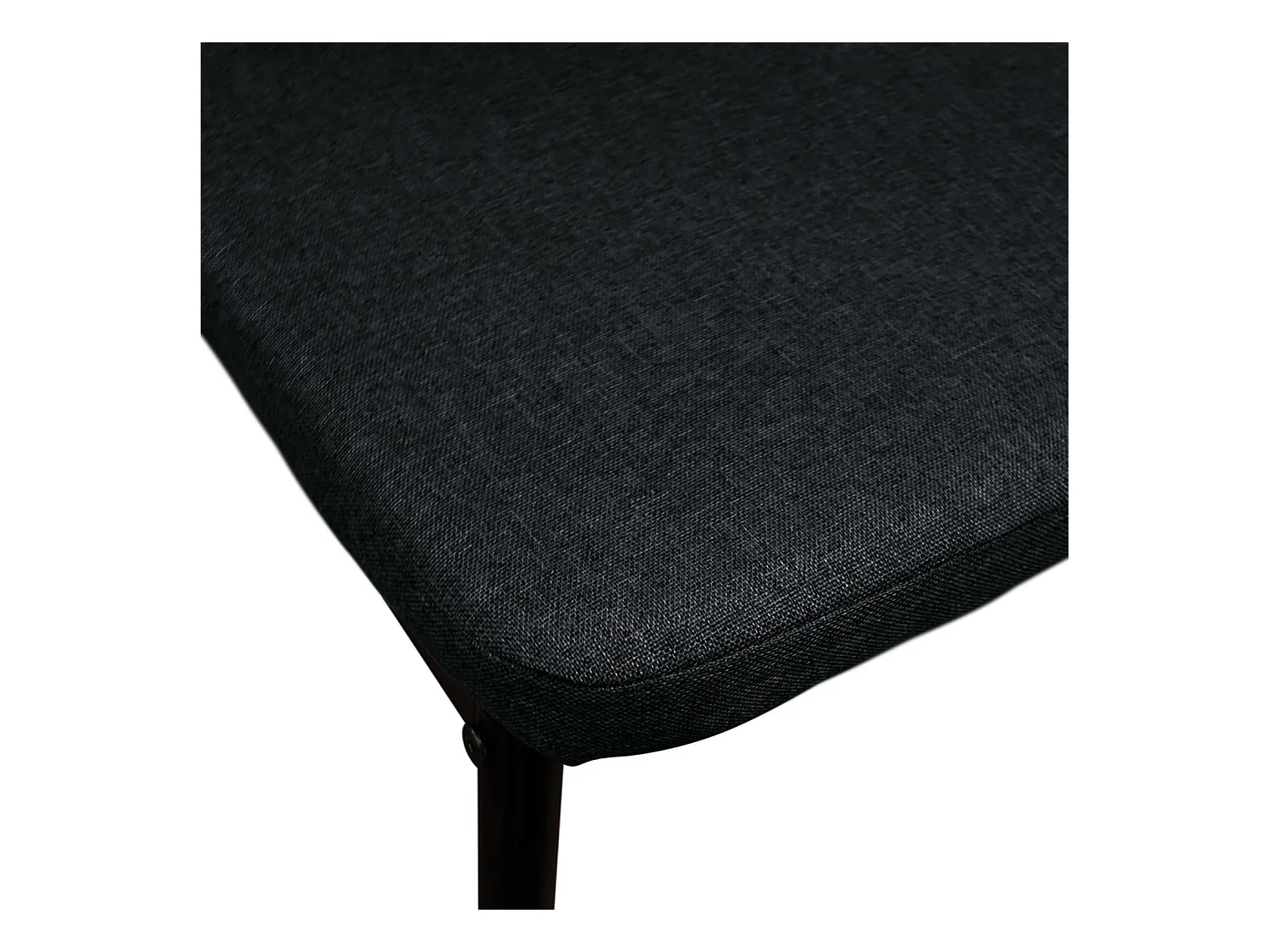 Ensemble de 6 chaises en tissu noir et pieds en métal noir - AMSTERDAM