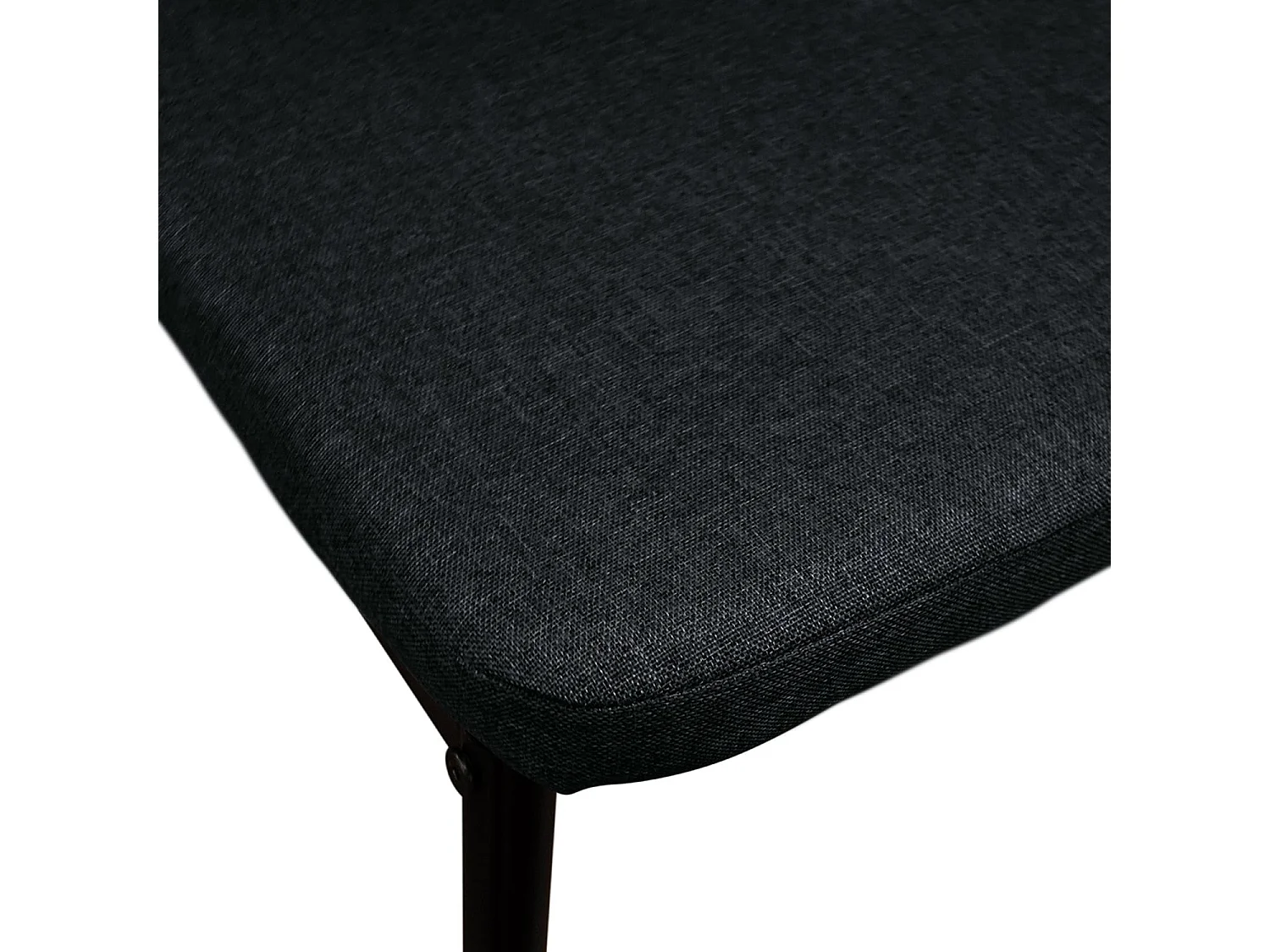 Set van 6 zwarte stoffen stoelen en zwart metalen poten - AMSTERDAM