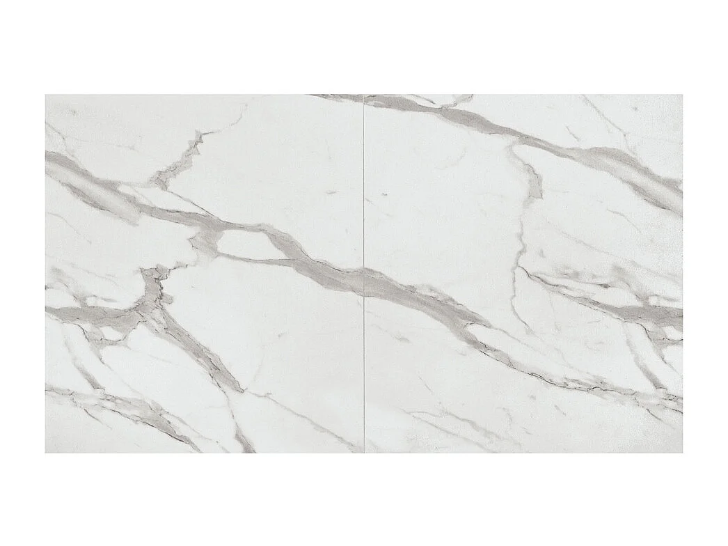 Stół drewniany, białe wykończenie i białe nogi, rozkładany 160x90- 240x90 - CARRARA