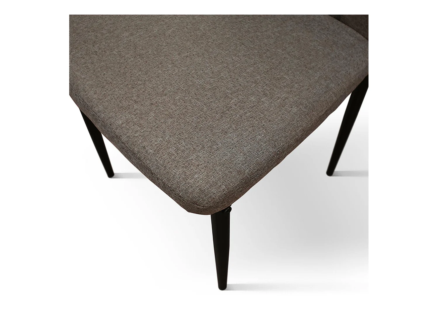 Ensemble de 6 chaises en tissu marron et pieds en métal noir - AMSTERDAM