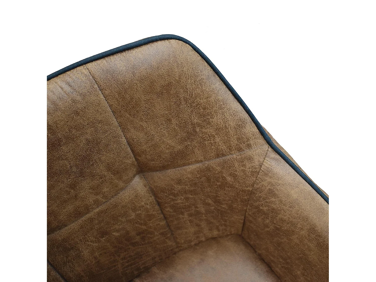 Ensemble de 2 chaises en simili cuir camel et pieds en métal noir, avec accoudoirs - PARIGI