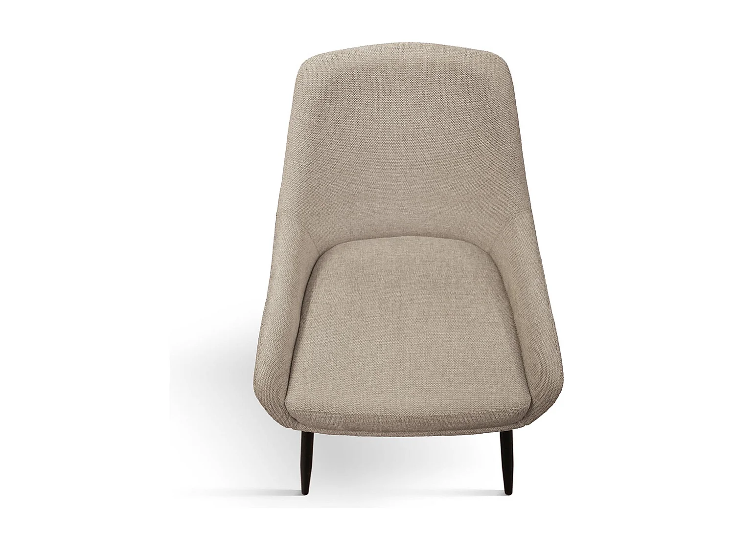 Ensemble de 2 chaises en tissu beige et pieds en métal noir mat, avec accoudoirs - TALLINN