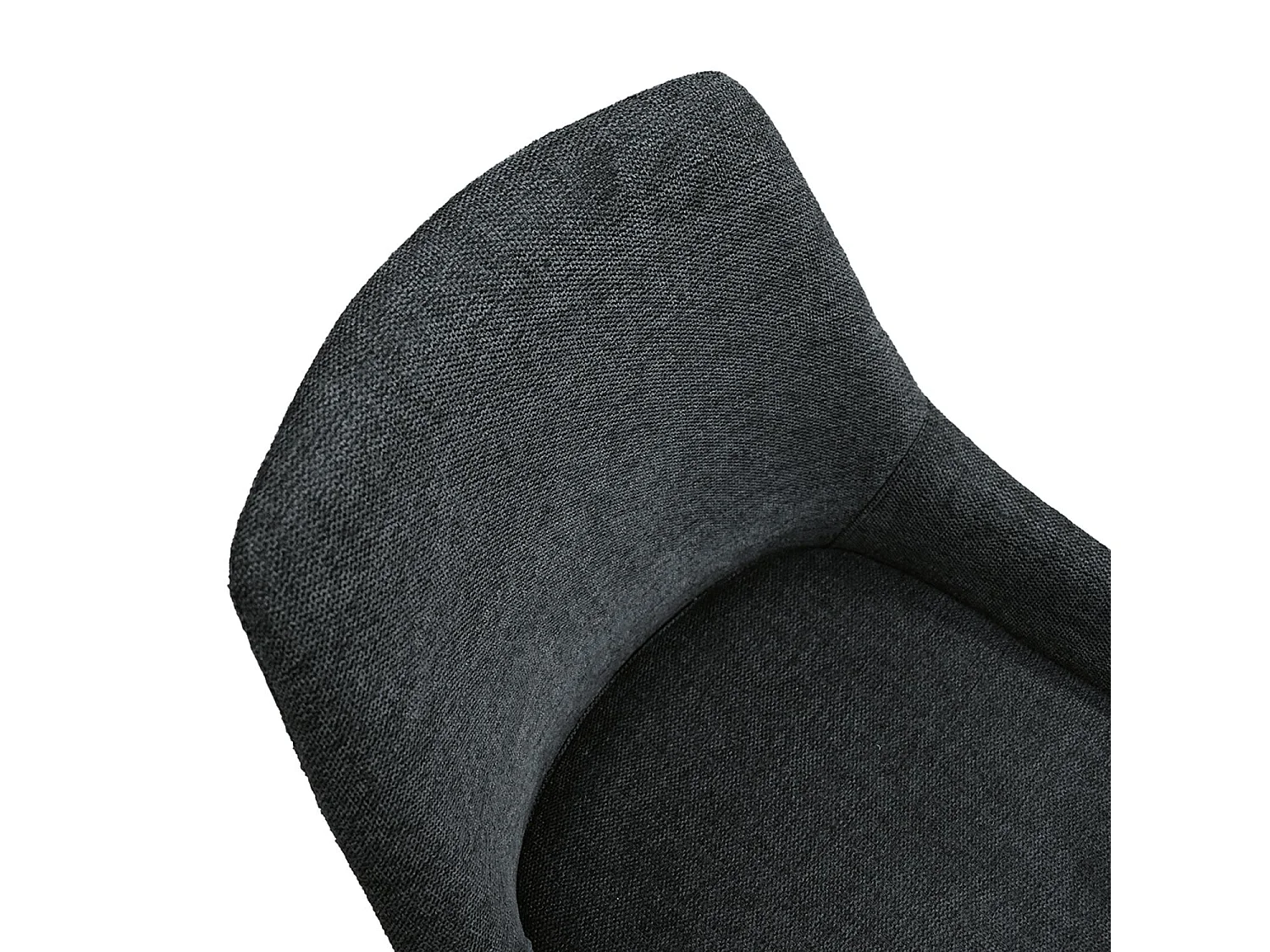 Ensemble de 4 chaises en tissu anthracite et pieds en métal noir mat, avec accoudoirs - TALLINN