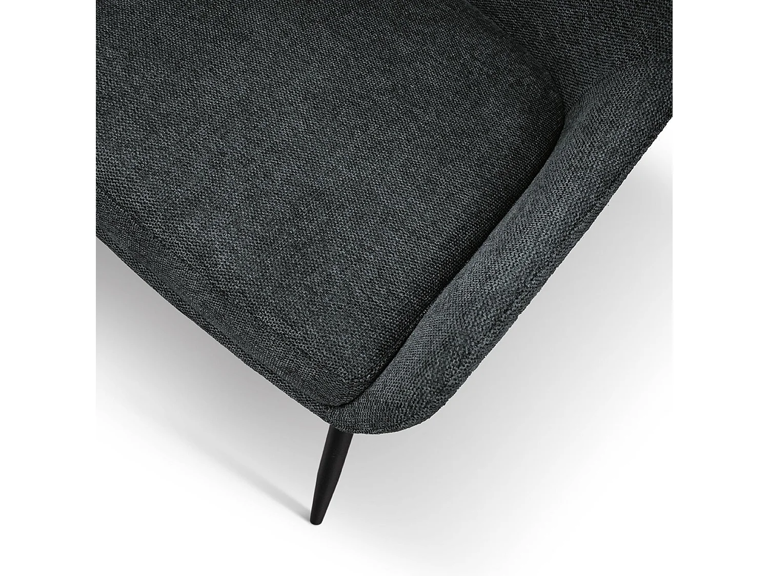 Ensemble de 4 chaises en tissu anthracite et pieds en métal noir mat, avec accoudoirs - TALLINN