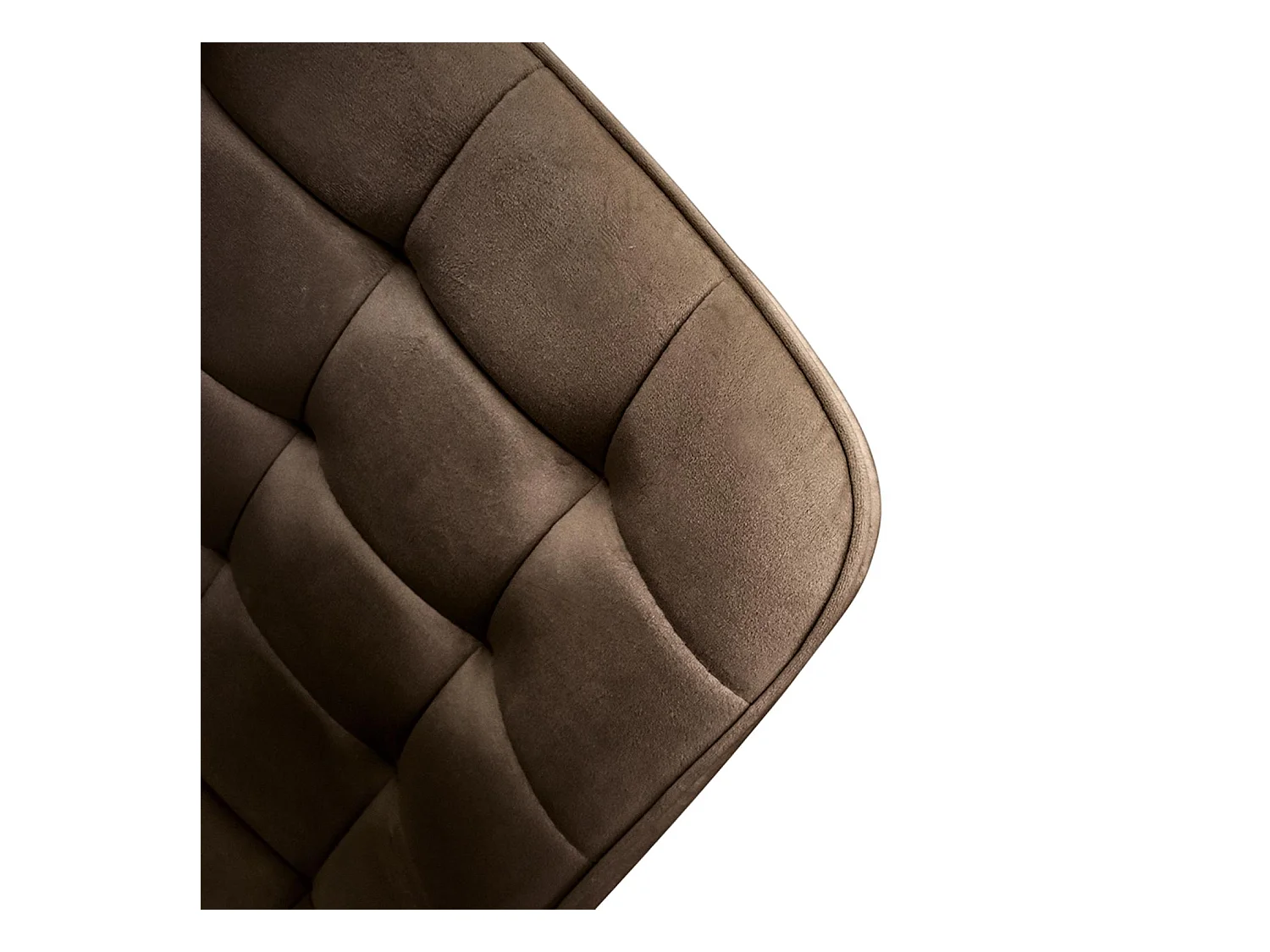 Ensemble de 4 chaises recouvertes de velours marron et pieds en métal noir - BARCELONA