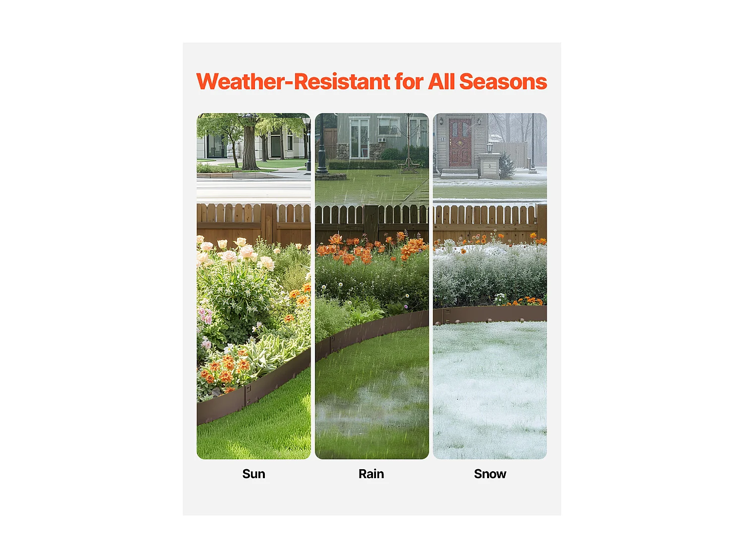 Bordures à Planter SucceBuy Bordure de Jardin en Acier, Lot de 5, 99 x 7,5 cm, Antirouille, Marron