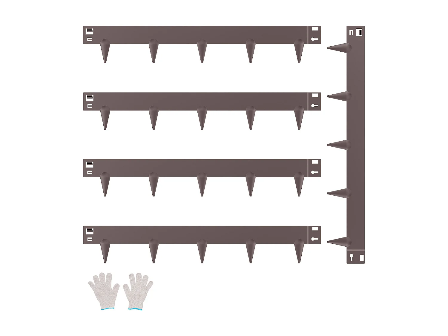Bordures à Planter SucceBuy Bordure de Jardin en Acier, Lot de 5, 99 x 7,5 cm, Antirouille, Marron