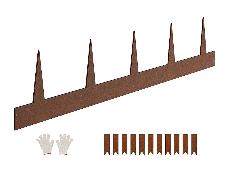 Bordes para Plantar SucceBuy Borde de Jardín de Acero Resistente y Resistente a la Intemperie (10 Piezas), 1016 x 114 mm