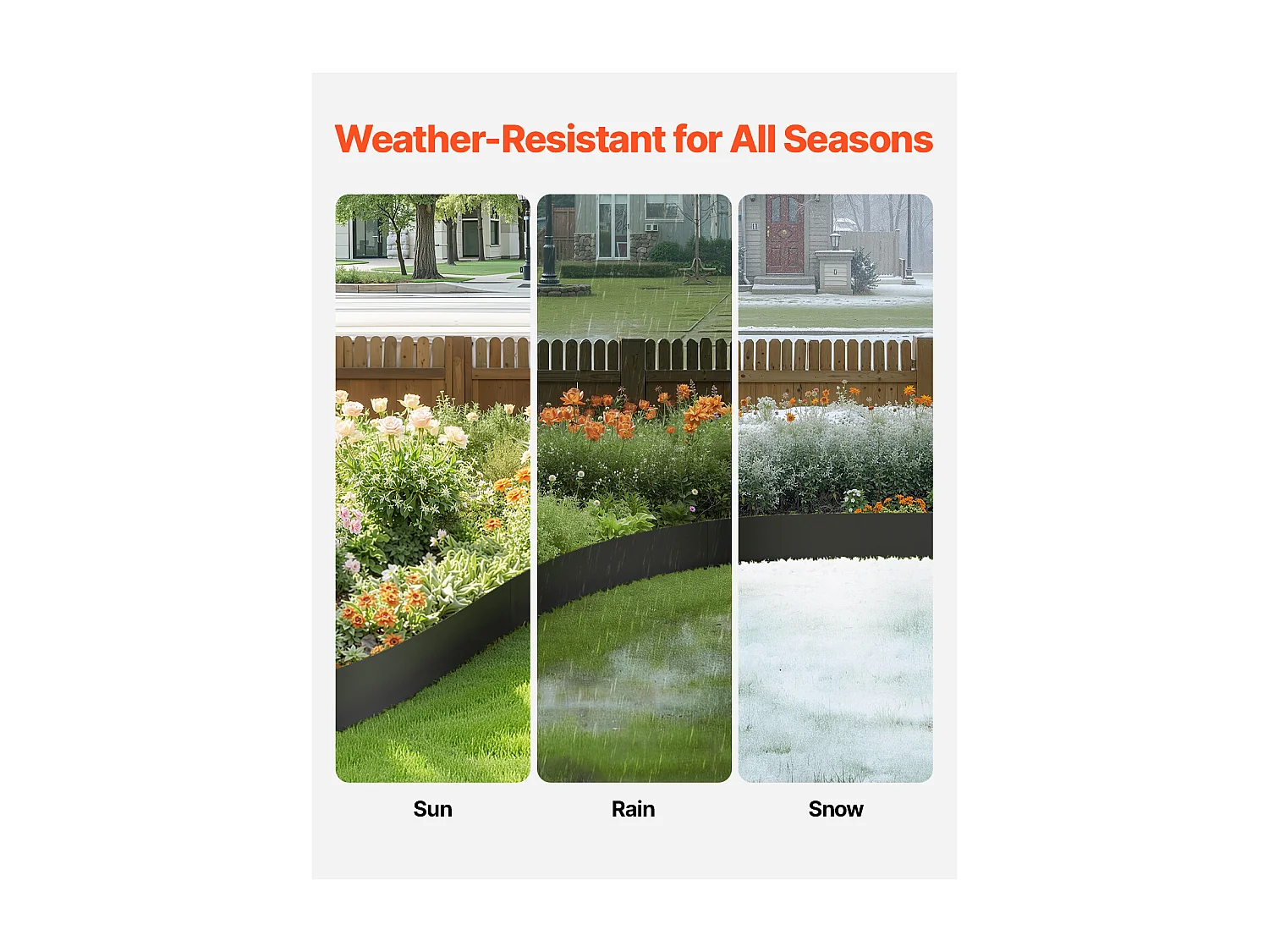 Bordures à Planter SucceBuy Bordure de Jardin en Acier Robuste, Résistante à la Rouille, 4 Pièces 1016 x 305 mm