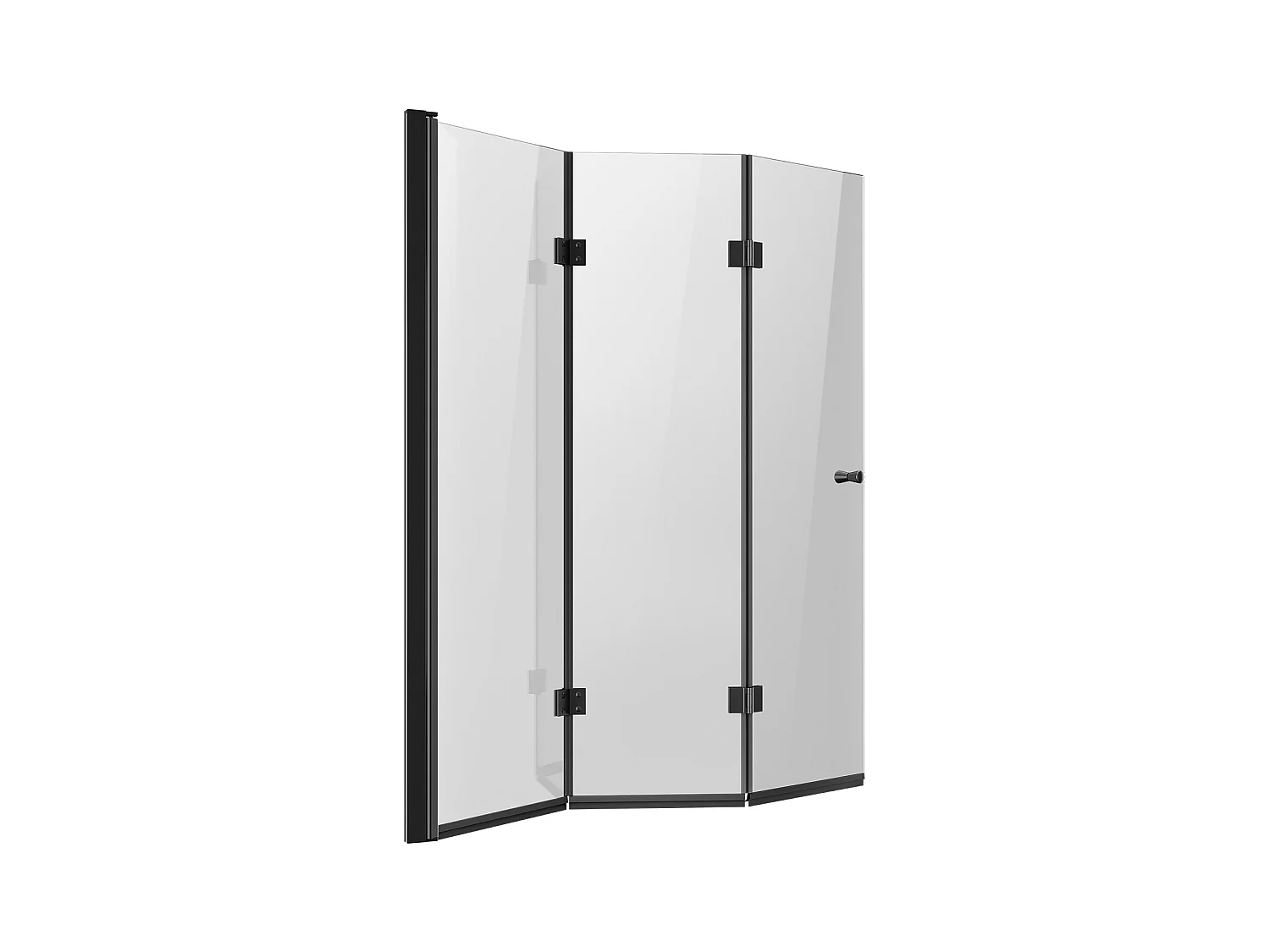 Duschtür SucceBuy Rahmenlose Badewannen-Duschtür 1295 x 1422 mm, 3-teilige Faltbare Badewannenabtrennung mit 6 mm Gehärtetem Glas, 180°-Dreh- und Faltdesign