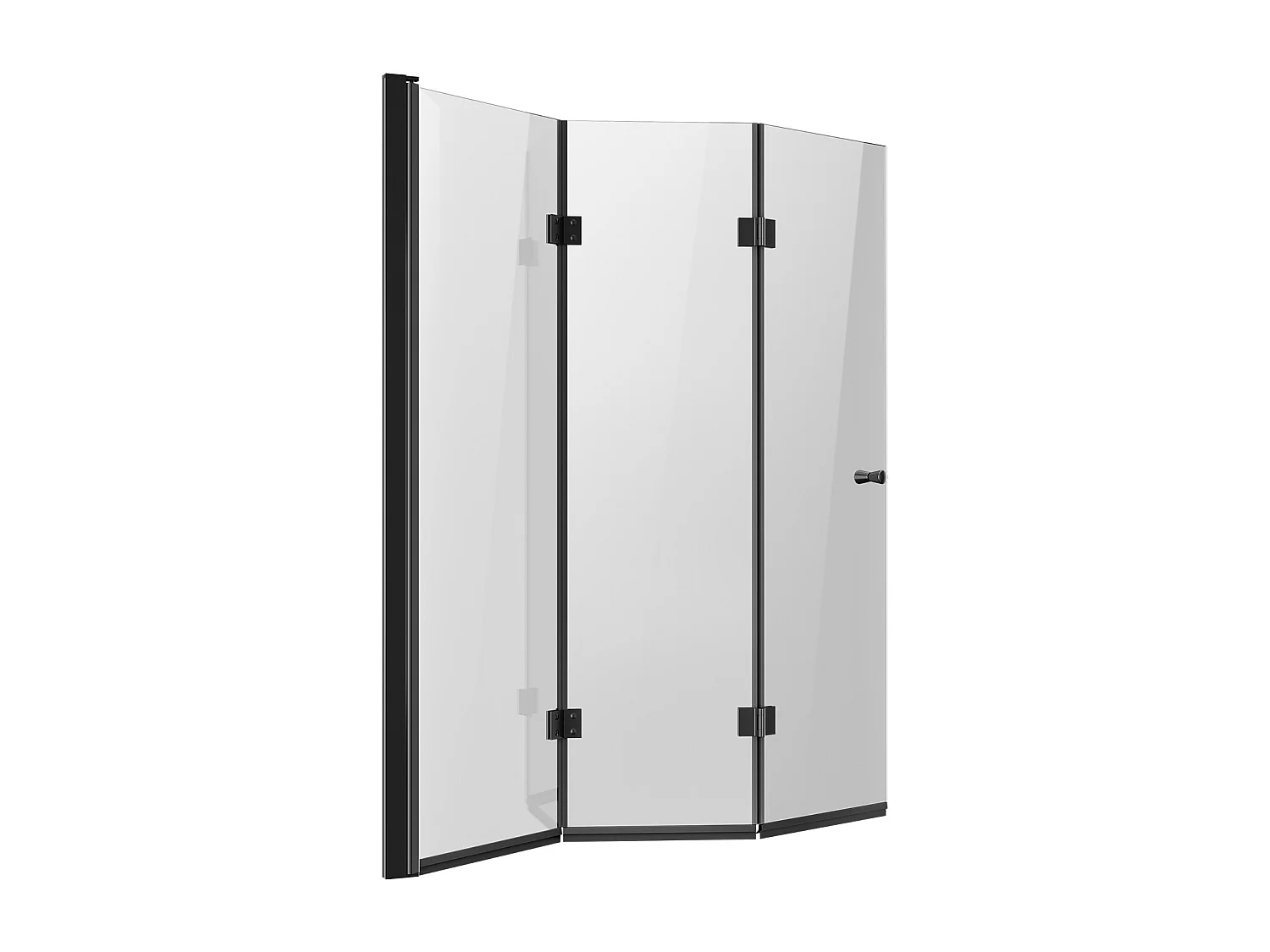 Drzwi Prysznicowe SucceBuy Bezramowe Składane Drzwi Wannowo-Prysznicowe 1295 × 1422 mm