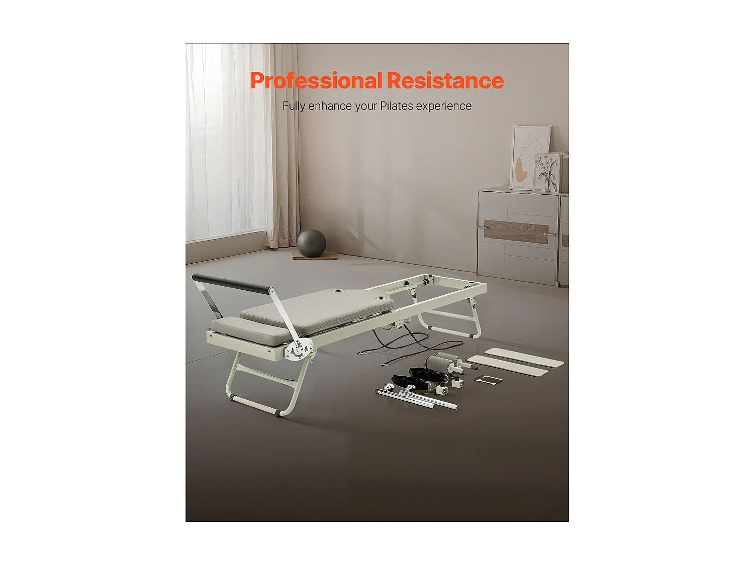 Machine de Pilates SucceBuy Machine de Pilates Reformer Pliable avec Système de Résistance