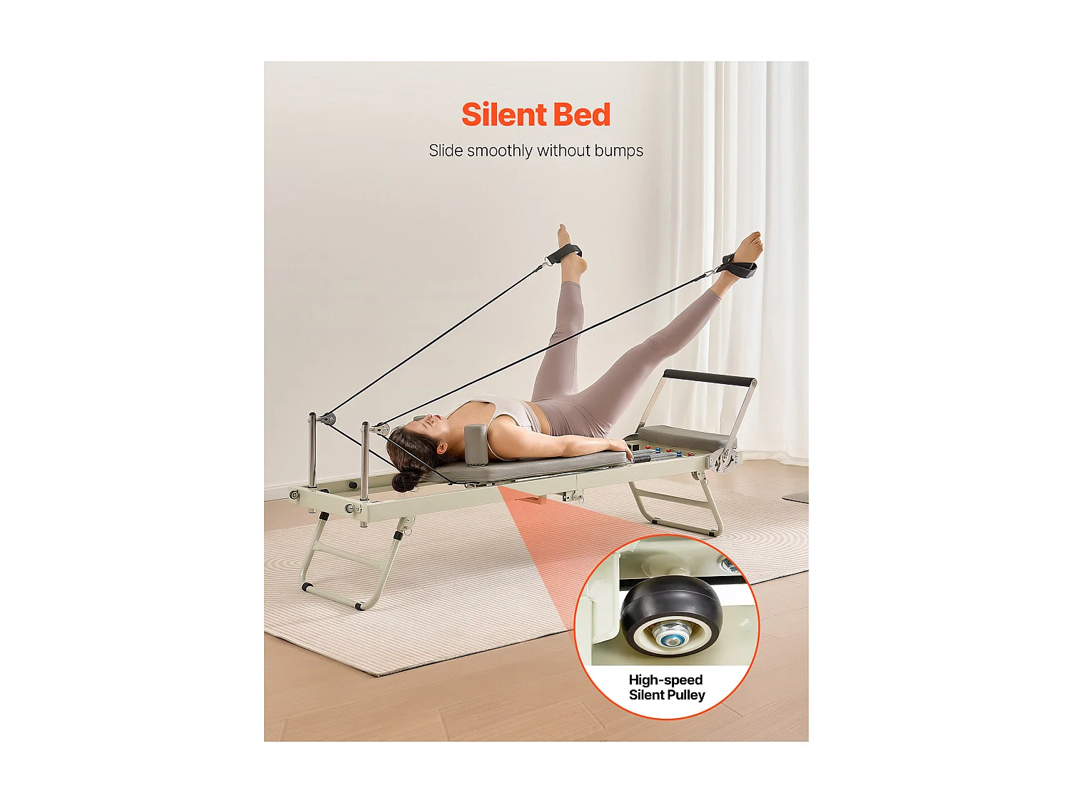 Machine de Pilates SucceBuy Machine de Pilates Reformer Pliable avec Système de Résistance