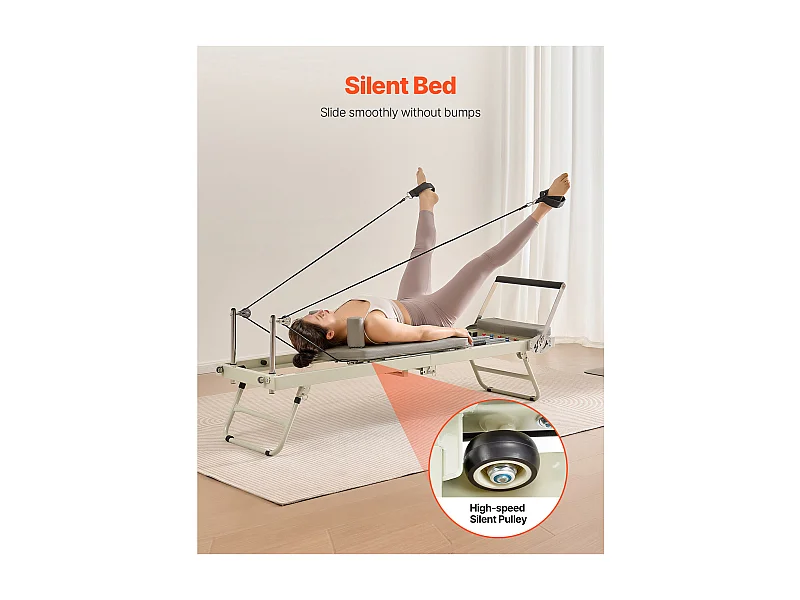 Machine de Pilates SucceBuy Machine de Pilates Reformer Pliable avec Système de Résistance