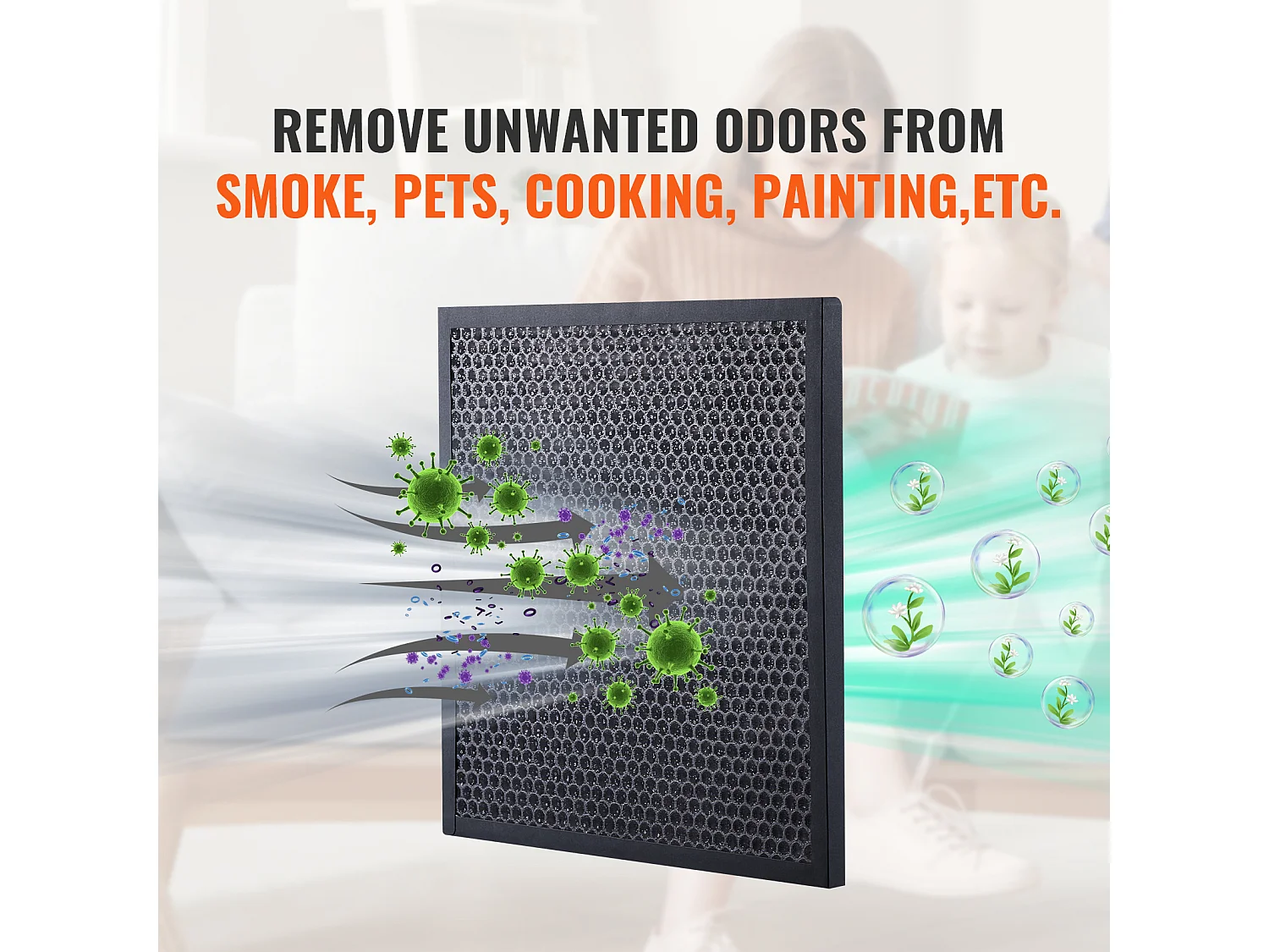 Filtros SucceBuy Filtros de Carbón Activado de Repuesto (Paquete de 3) de 40 cm x 40 cm para Purificador de Aire