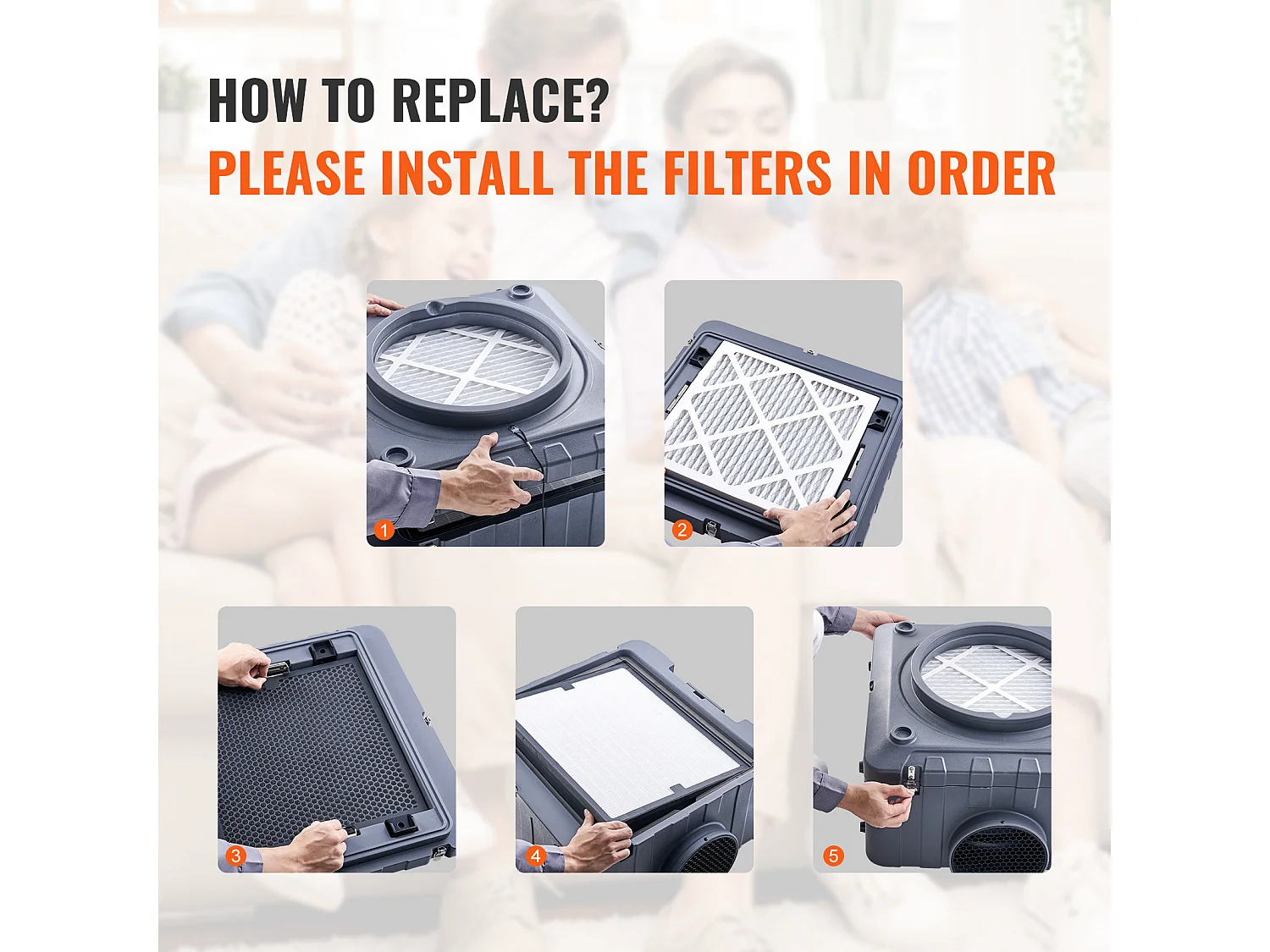 Filtros SucceBuy Filtros de Carbón Activado de Repuesto (Paquete de 3) de 40 cm x 40 cm para Purificador de Aire