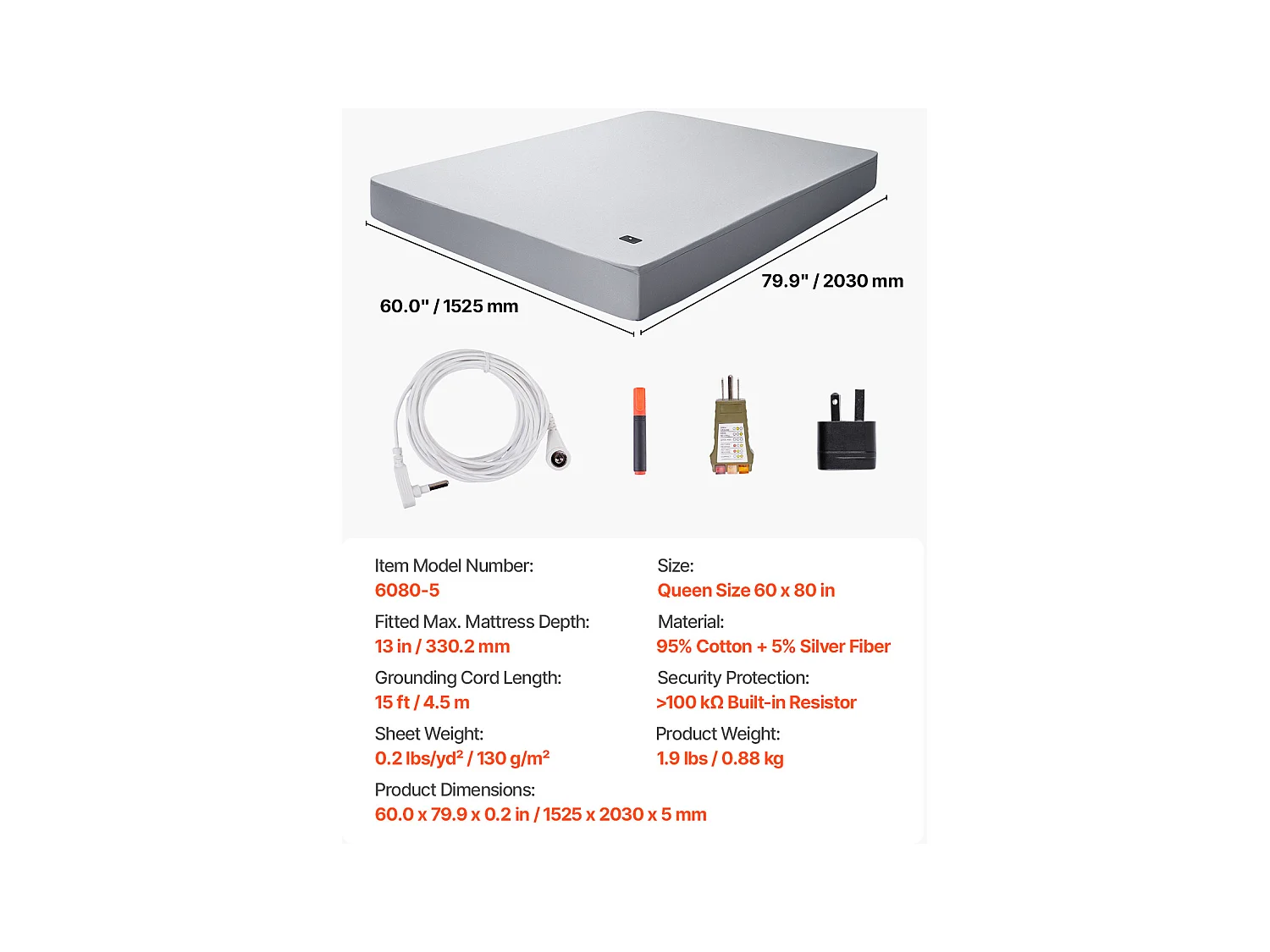 Dessus de Lit SucceBuy Queen Taille Mise à la Terre Feuilles-95% Coton, 5% Argent Fiber Mise à la Terre Feuilles