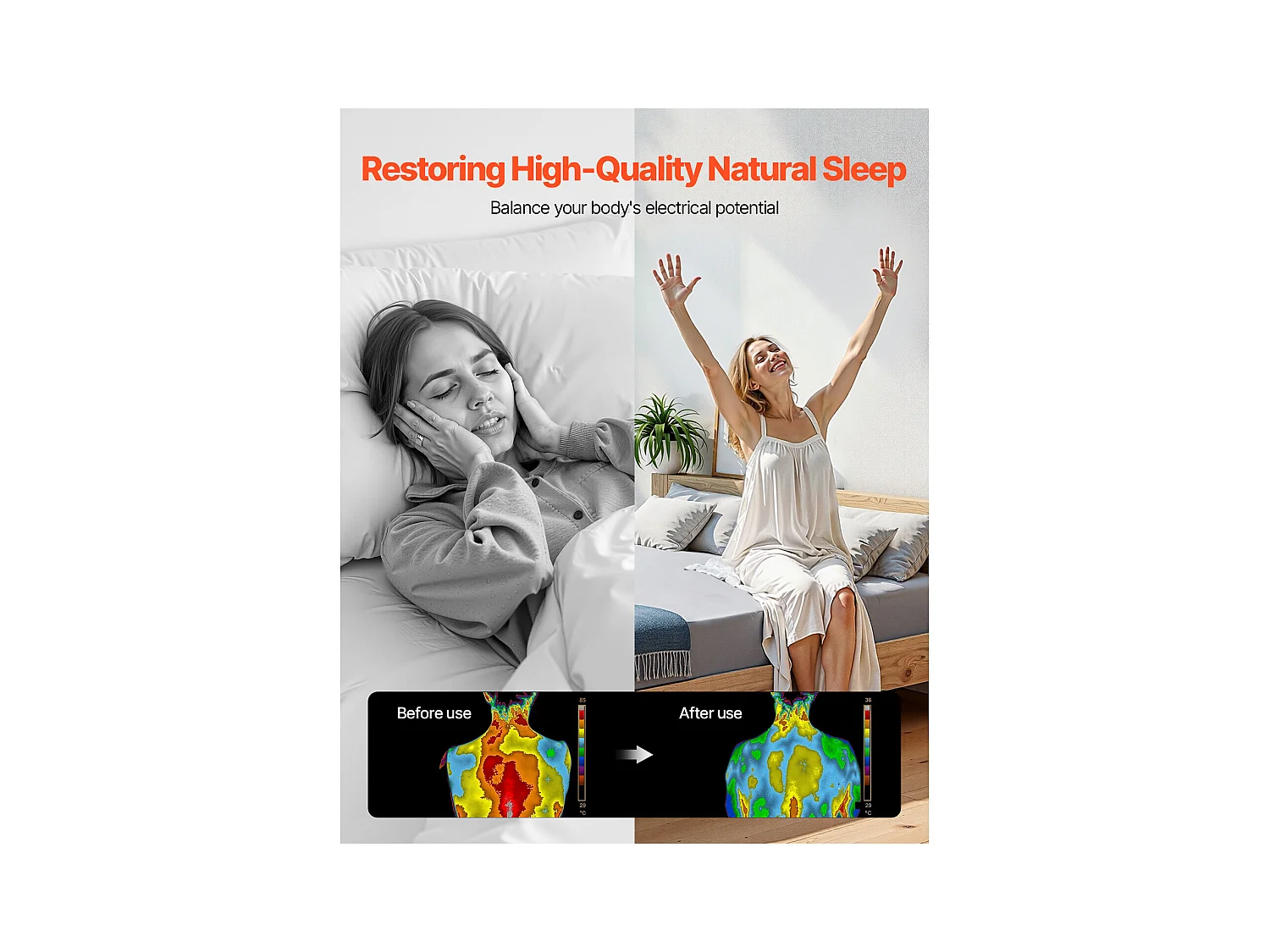 Dessus de Lit SucceBuy Queen Taille Mise à la Terre Feuilles-95% Coton, 5% Argent Fiber Mise à la Terre Feuilles