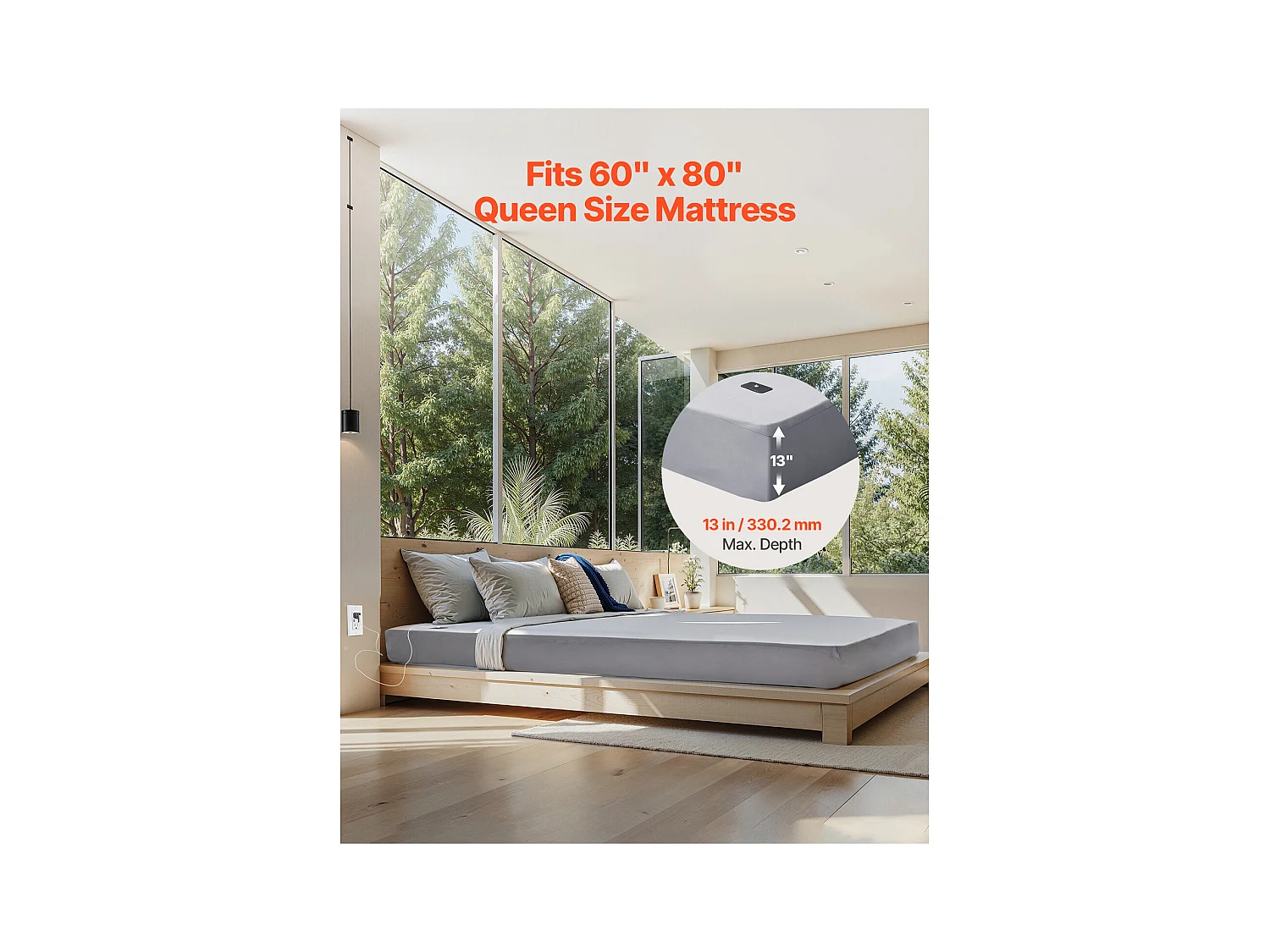 Dessus de Lit SucceBuy Queen Taille Mise à la Terre Feuilles-95% Coton, 5% Argent Fiber Mise à la Terre Feuilles