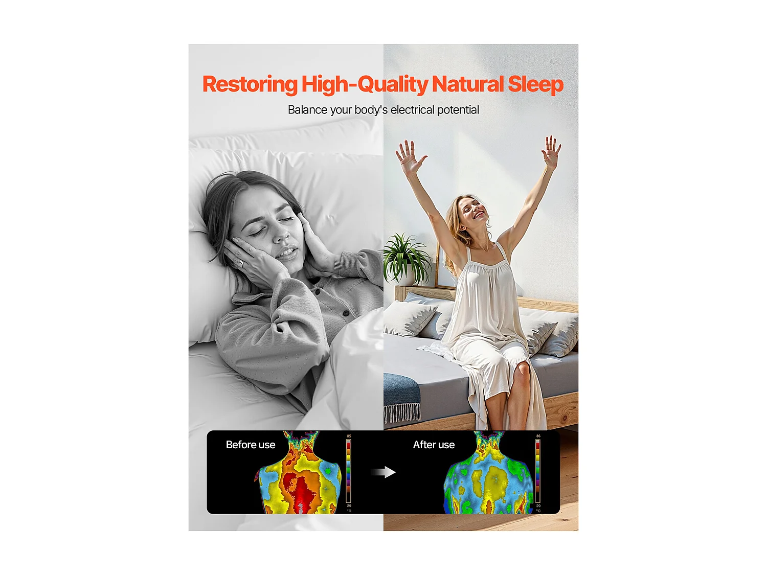 Bedsprei SucceBuy Aardingshoeslakens Queensize (152 x 203 x 33 cm, Grijs). 95% Katoen + 5% Zilvervezels, met Koord en Tester voor een Betere Nachtrust.