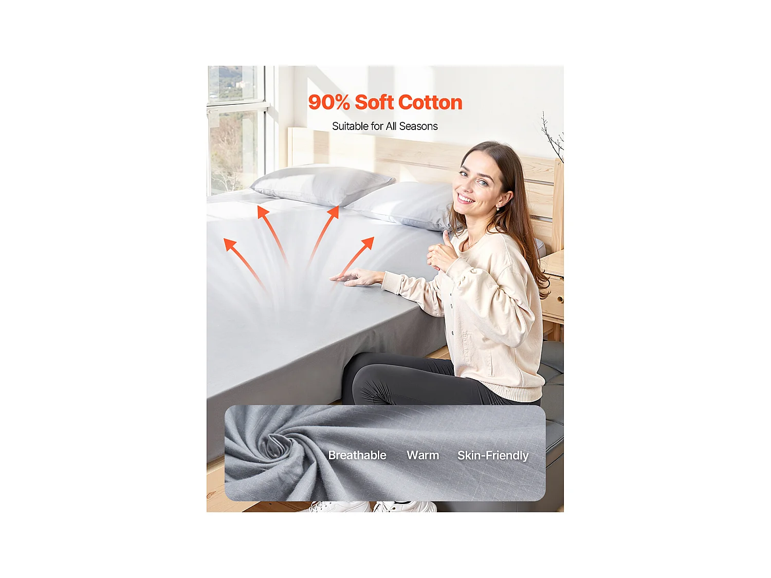 Dessus de Lit SucceBuy Mise à la Terre Feuilles-King Size, 90% Coton + 10% Argent Fiber Mise à la Terre Feuilles