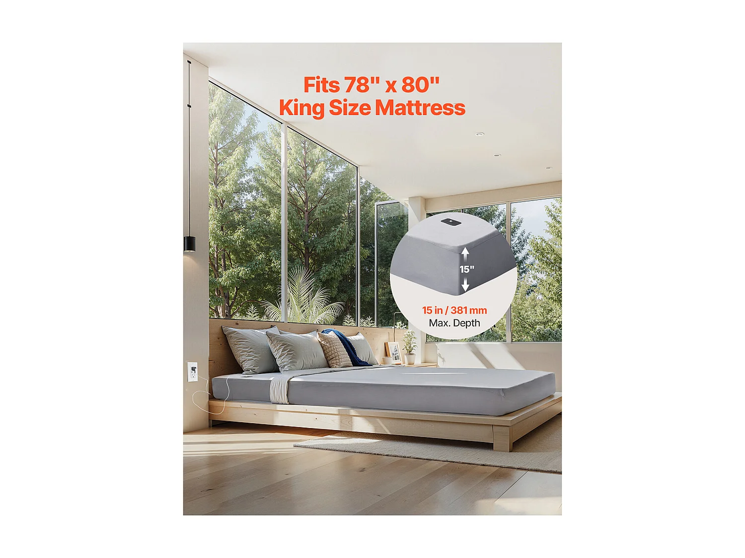 Bedsprei SucceBuy Aardingslakens - Kingsize, 90% Katoen + 10% Pure Zilvervezels Aardingslakens met Aardingskoord en Tester, Productgewicht 1,08 kg