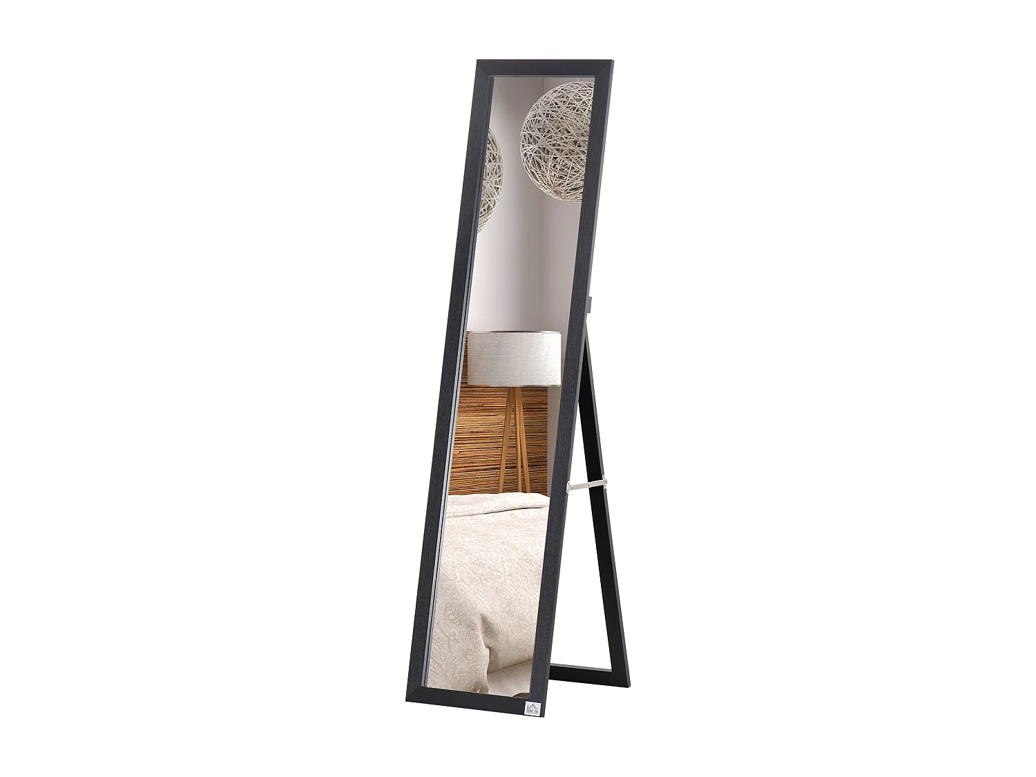 Miroir sur pied et mural rectangulaire dim. 37L x 48l x 152H cm noir