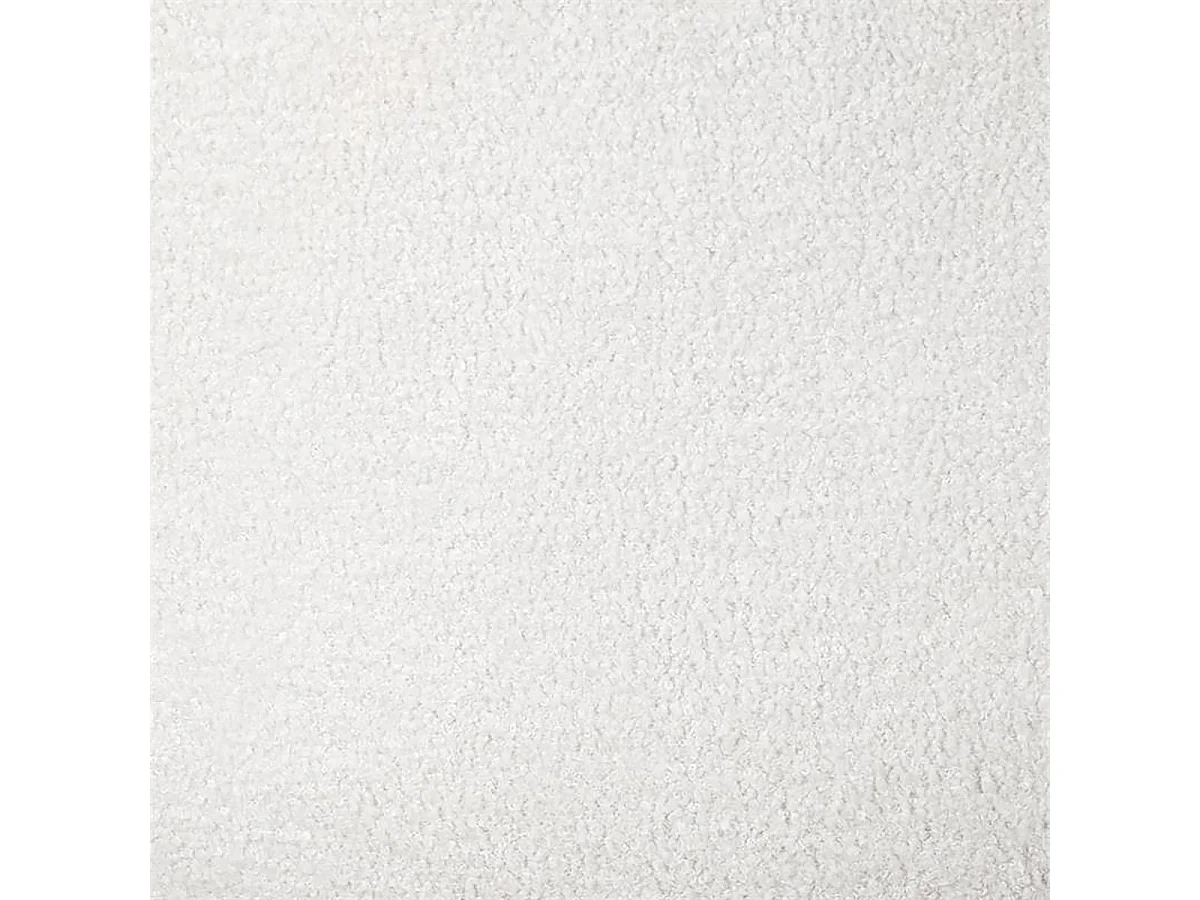 KAUPA - Fauteuil en Tissu Bouclettes Blanc Accoudoirs Bois