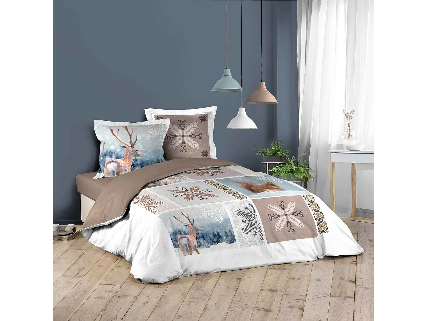 Parure housse couette 260 x 240 cm Douceur Hivernale