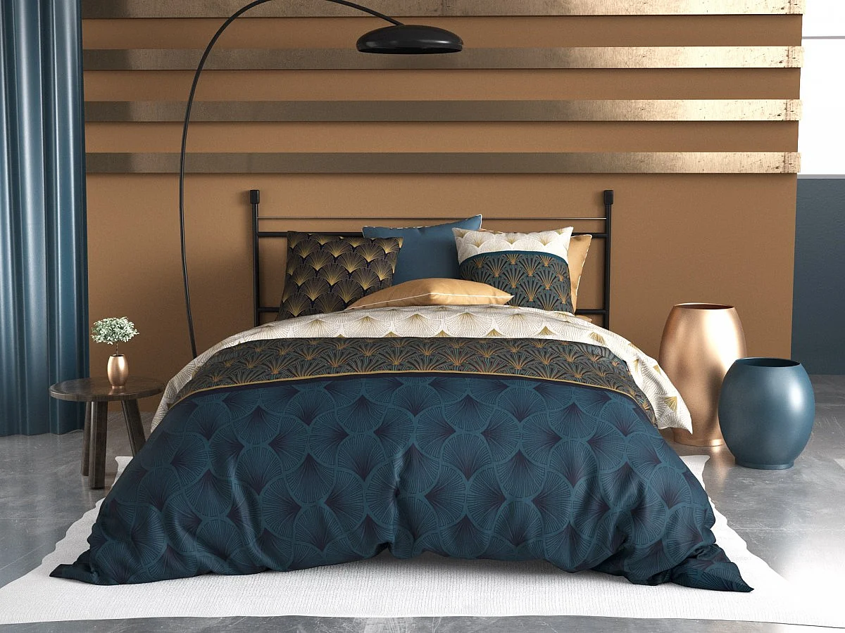 Parure housse de couette percale 220  x 240 cm Opalia
