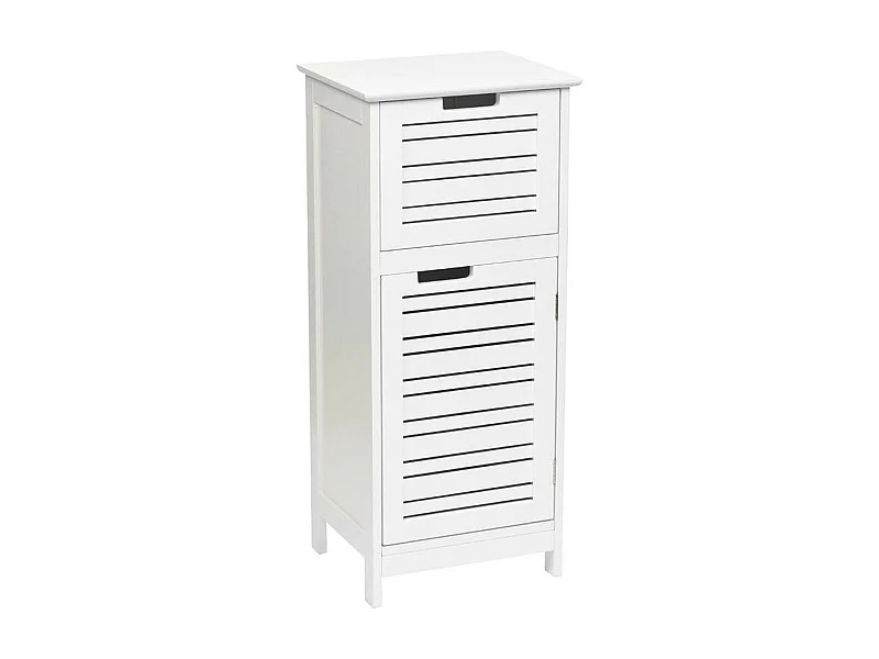 Meuble de rangement 1 Tiroir et 1 Étagère H 83 cm- Blanc miami