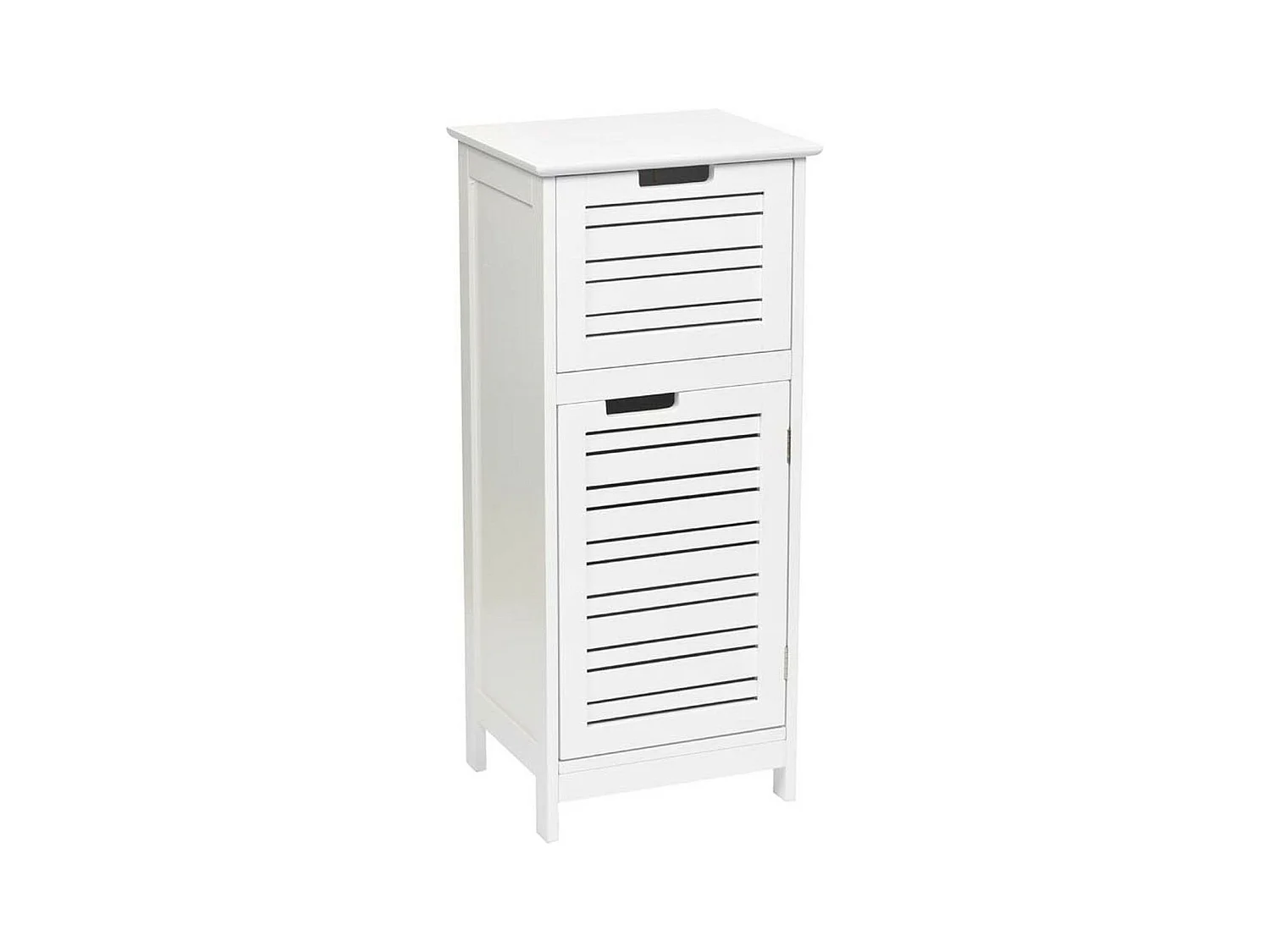 Meuble de rangement 1 Tiroir et 1 Étagère H 83 cm- Blanc miami