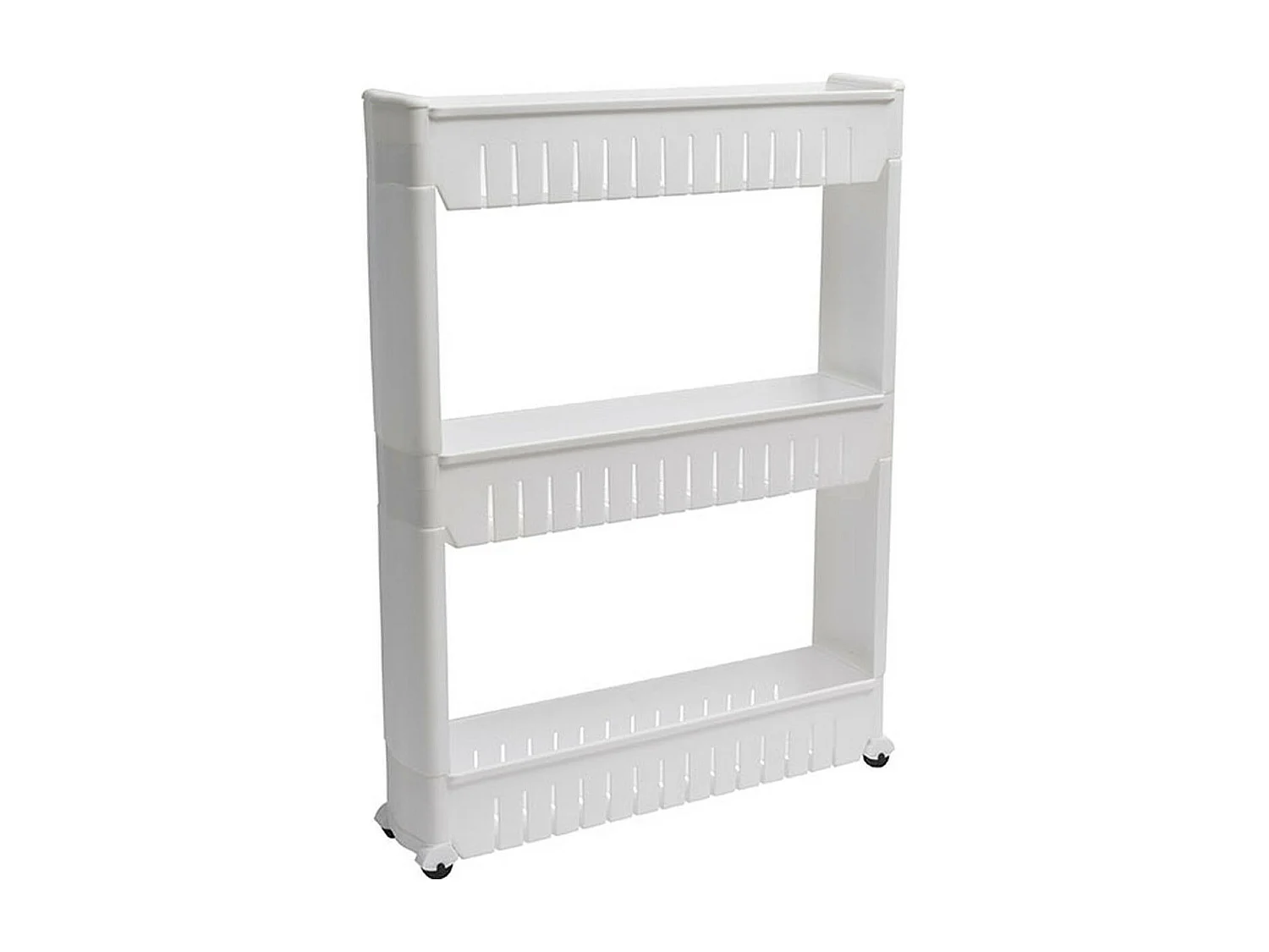 Meuble de rangement Blanc Multifonction 3 Niveaux sur roulettes H 72 cm
