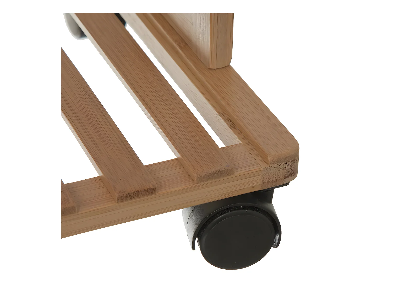 Desserte roulante 4 niveaux en Bambou et Bois Blanc H 87 cm