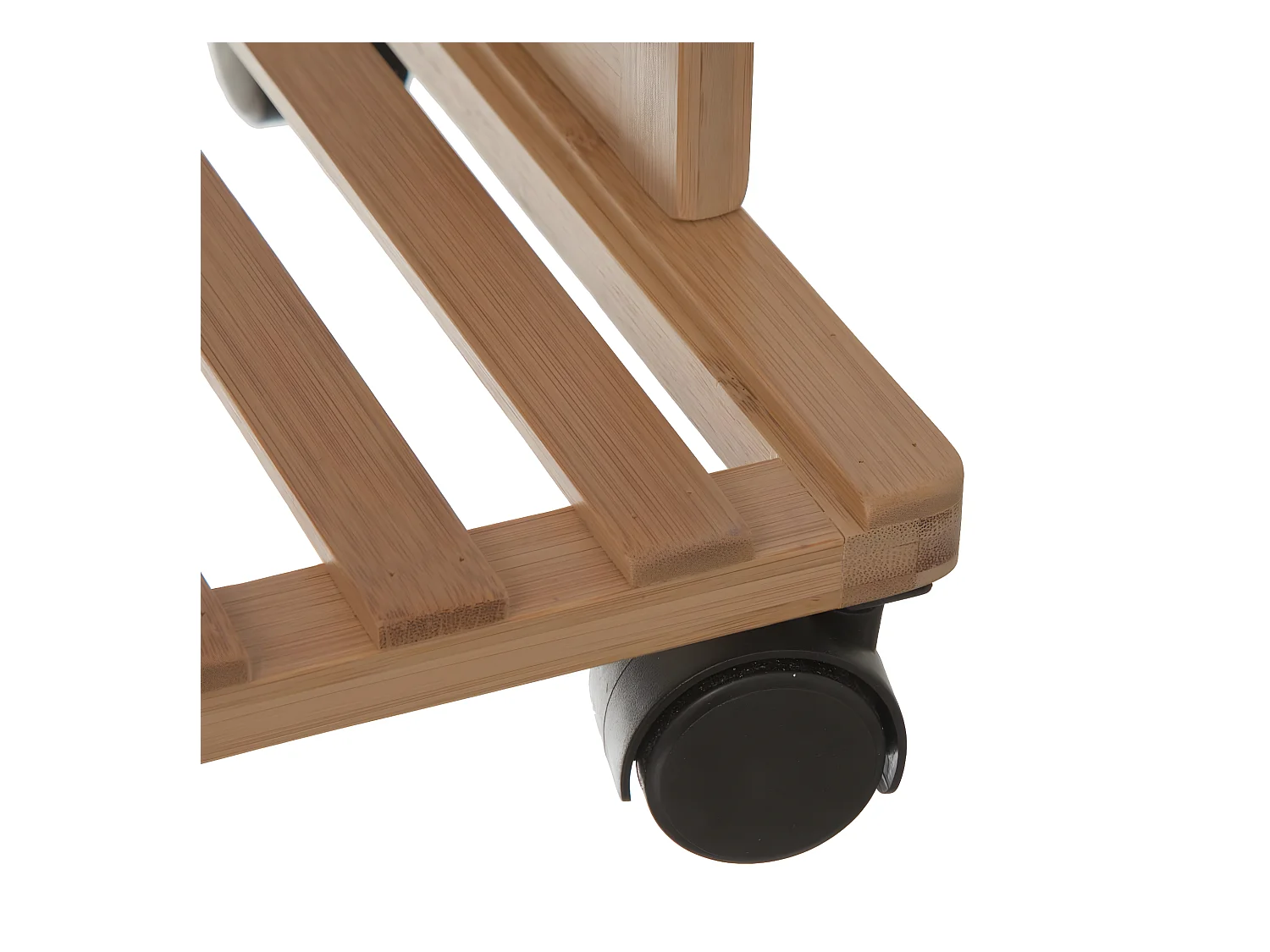 Desserte roulante 4 niveaux en Bambou et Bois Blanc H 87 cm