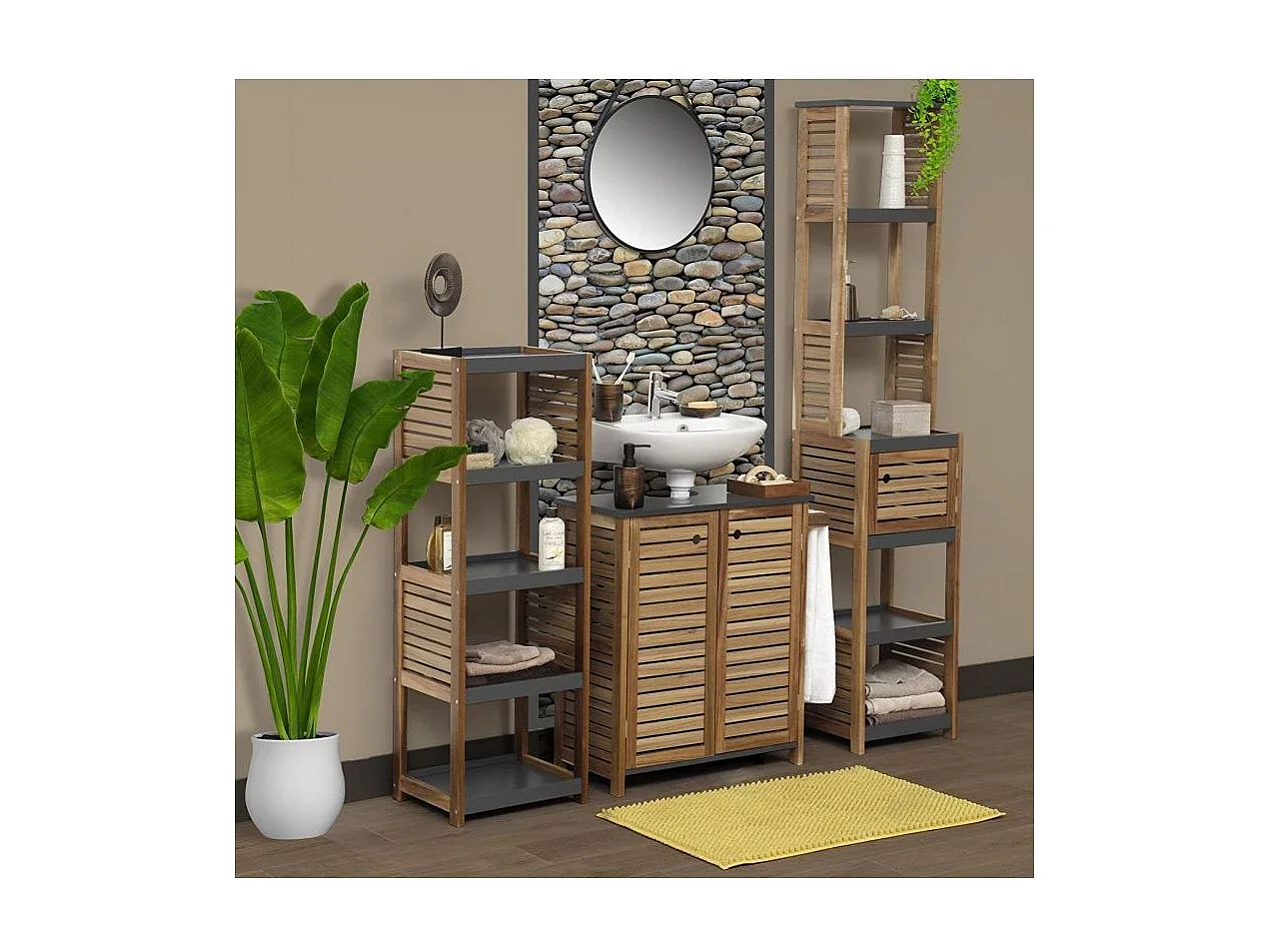 Meuble Etagère de rangement 5 niveaux H 108.5 cm - Acacia