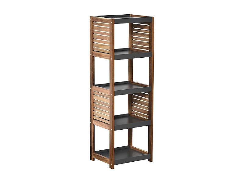 Meuble Etagère de rangement 5 niveaux H 108.5 cm - Acacia