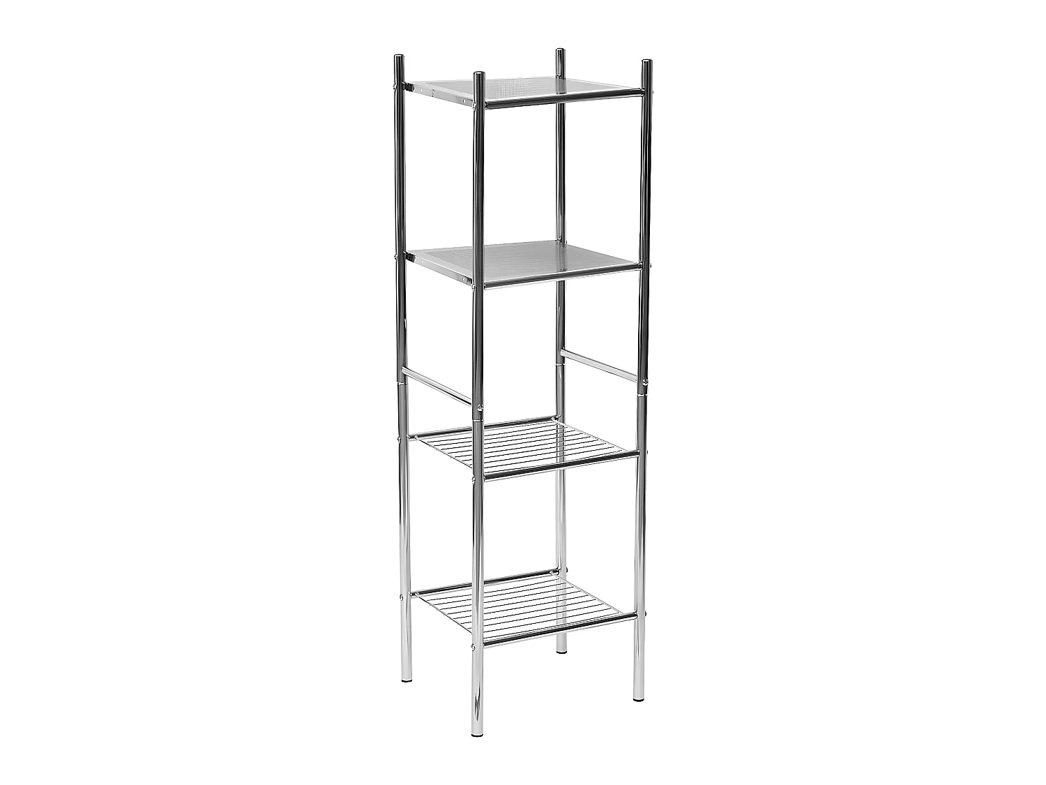 Étagère de rangement 4 niveaux en Métal Chrome H 108 cm