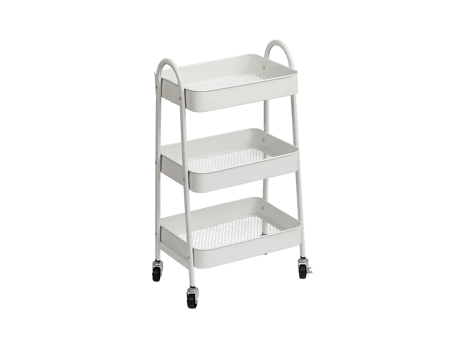 Desserte roulante 3 niveaux en Métal Blanc H 79 cm