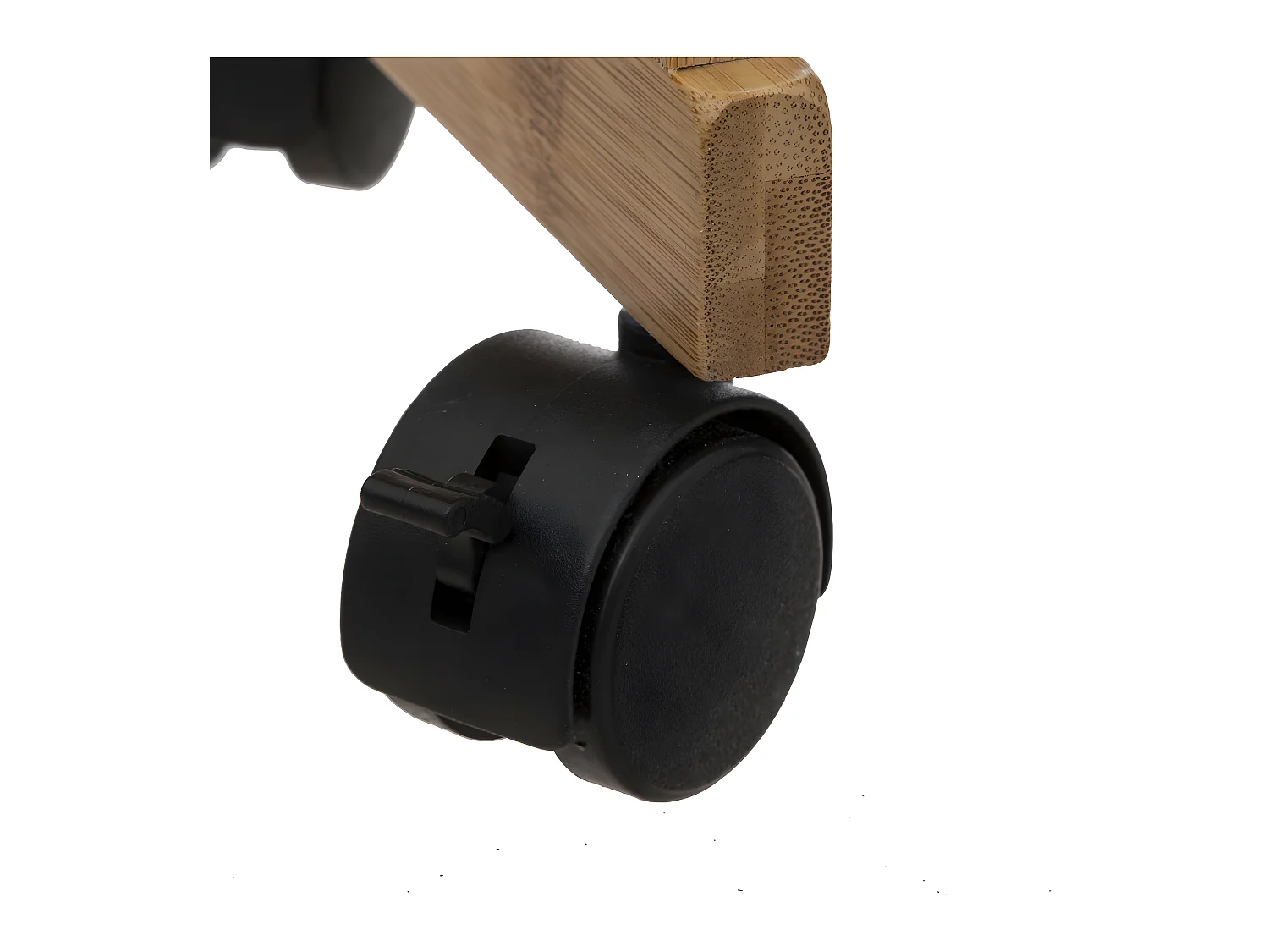 Desserte roulante 3 niveaux en Bambou et Bois Noir H 80 cm