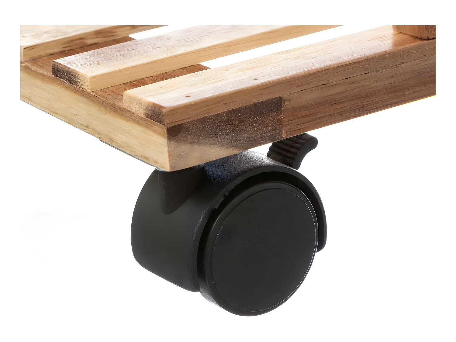 Desserte roulante 4 niveaux en Bambou et Bois Noir H 87 cm