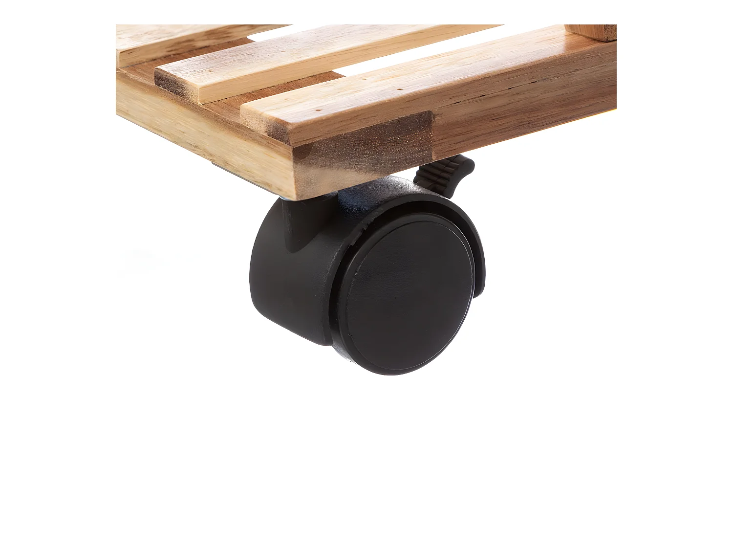 Desserte roulante 4 niveaux en Bambou et Bois Noir H 87 cm