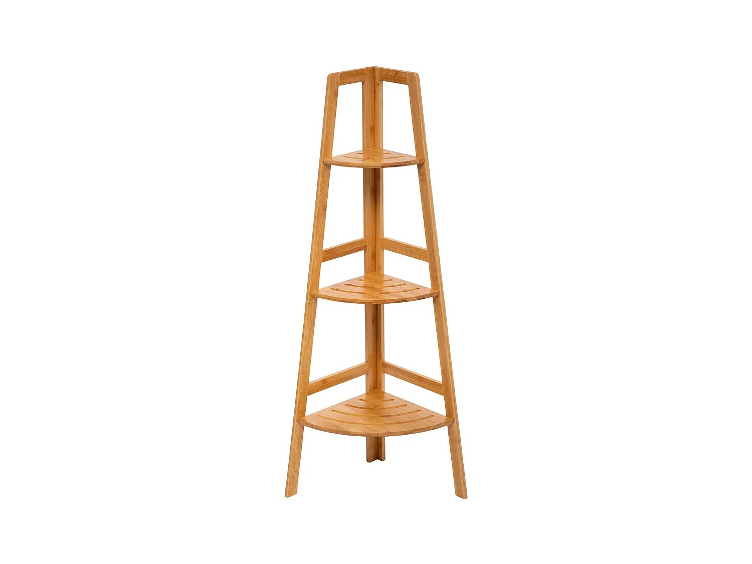 Étagère de rangement d'angle 3 niveaux en Bambou H 103 cm
