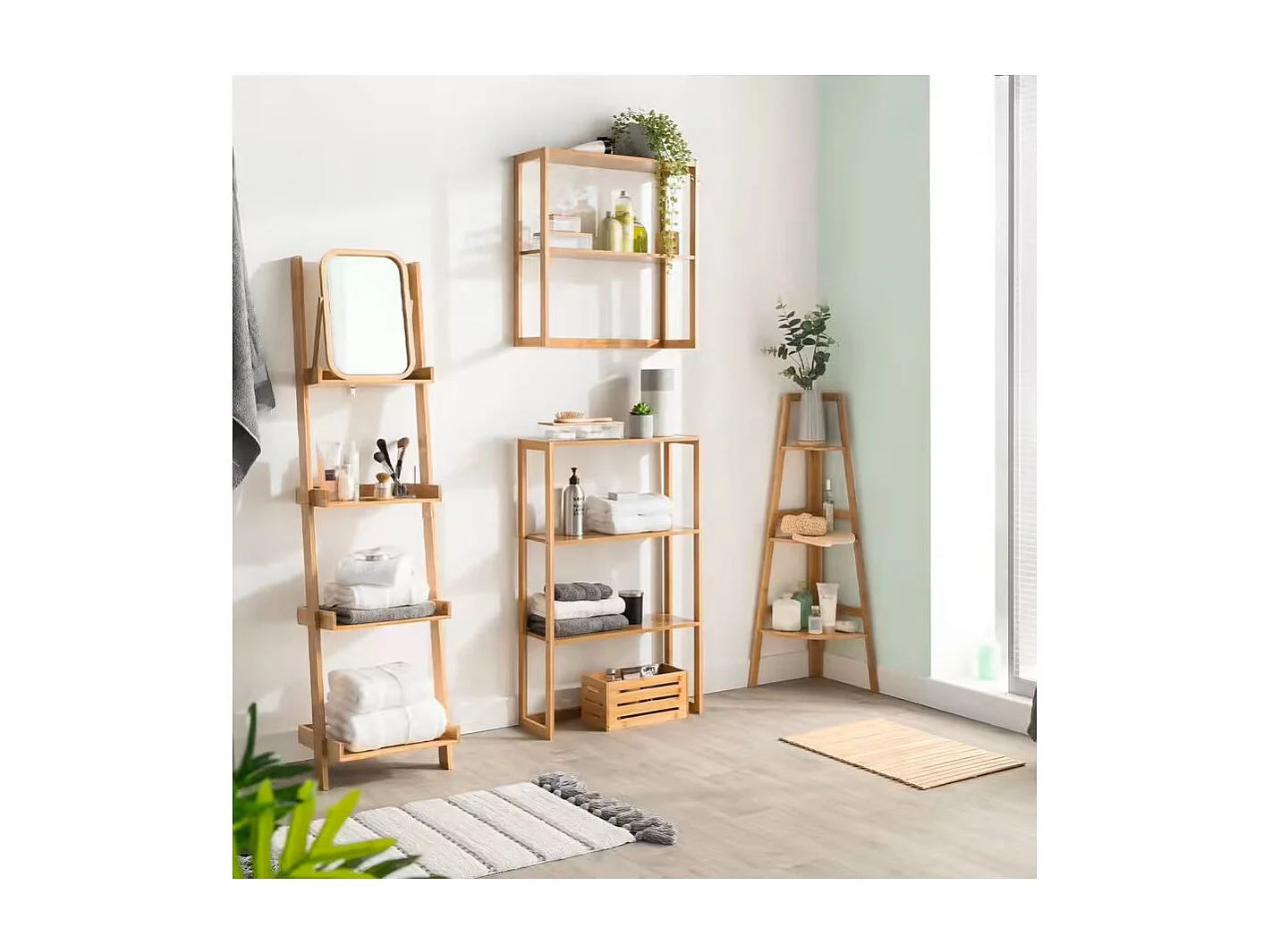 Prateleira de canto Bam com 3 prateleiras 32x103 cm