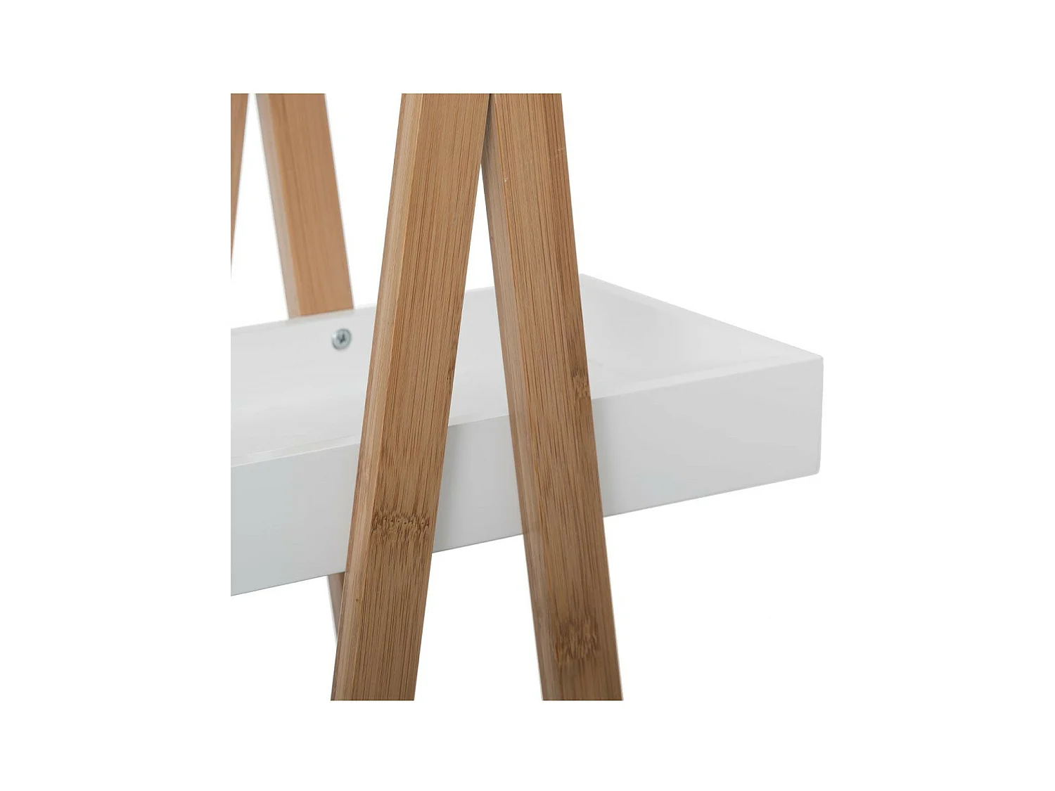 Étagère de rangement Desserte 3 niveaux en Bambou et bois Blanc H 82 cm